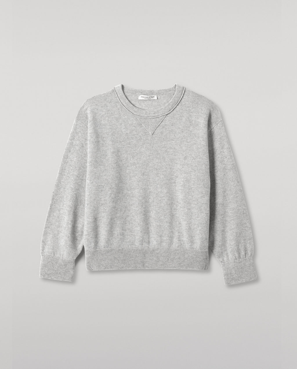Johnstons of Elgin - Stella Pale Grey Cashmere Sweatshirt