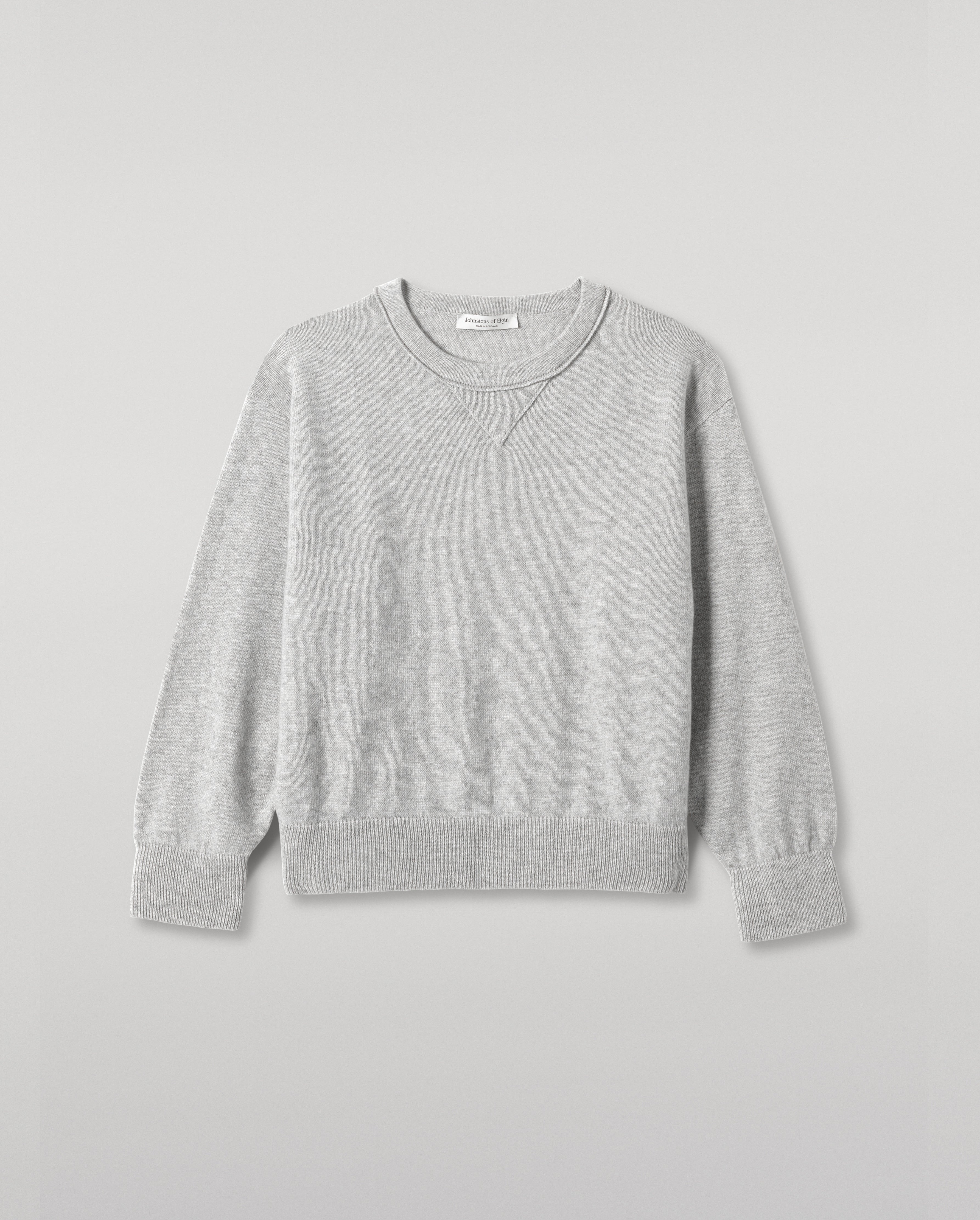 Johnstons of Elgin - Stella Pale Grey Cashmere Sweatshirt