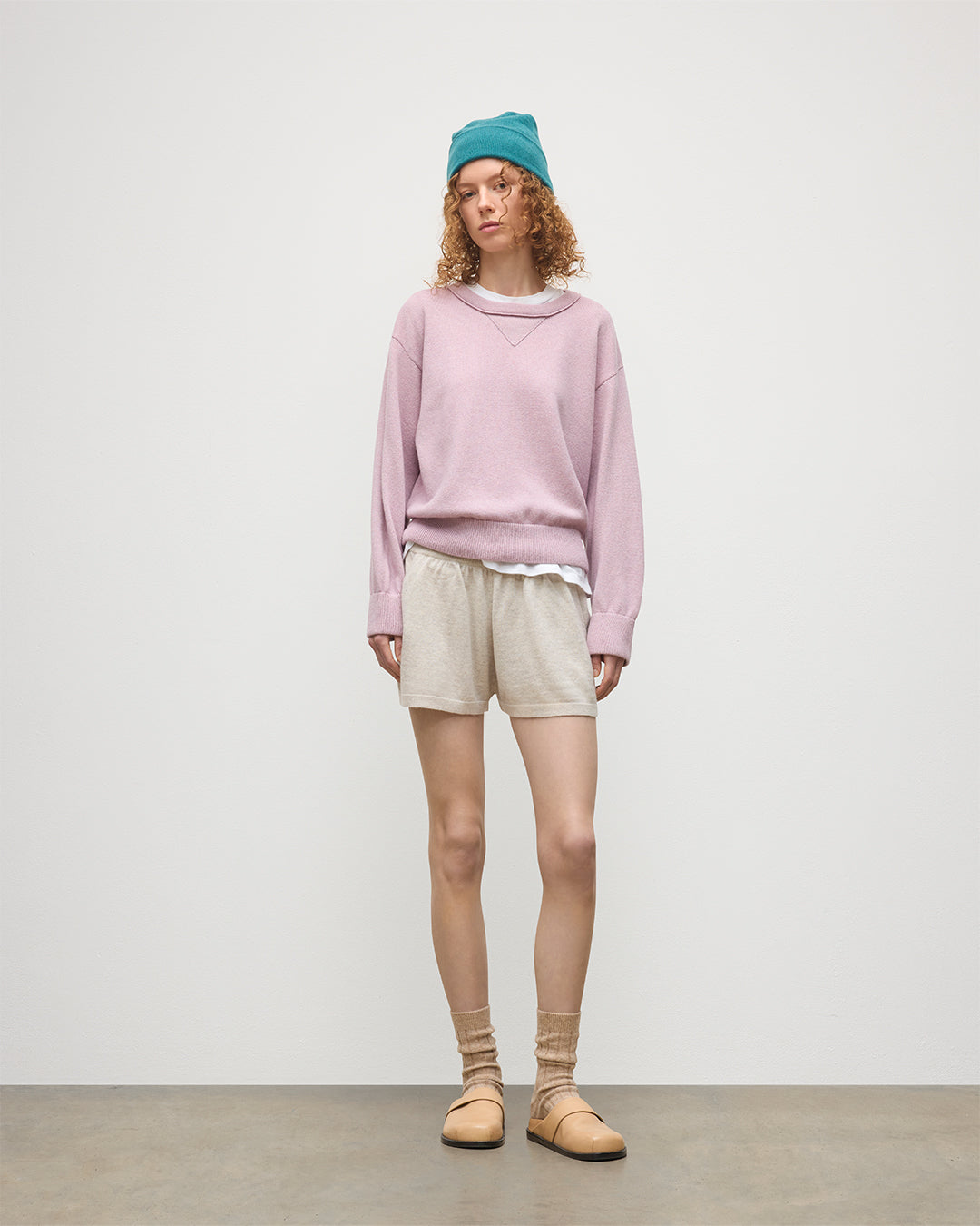 Johnstons of Elgin - Stella Light Pink Cashmere Sweatshirt