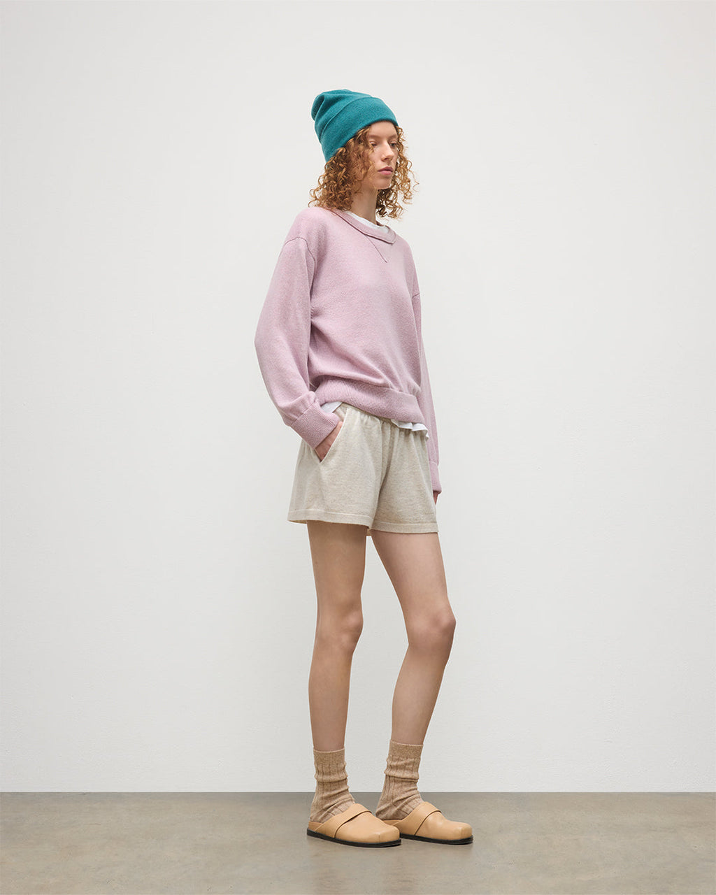 Johnstons of Elgin - Stella Light Pink Cashmere Sweatshirt