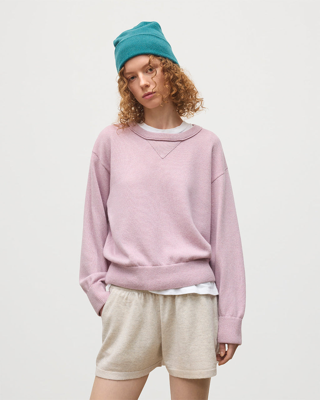 Johnstons of Elgin - Stella Light Pink Cashmere Sweatshirt