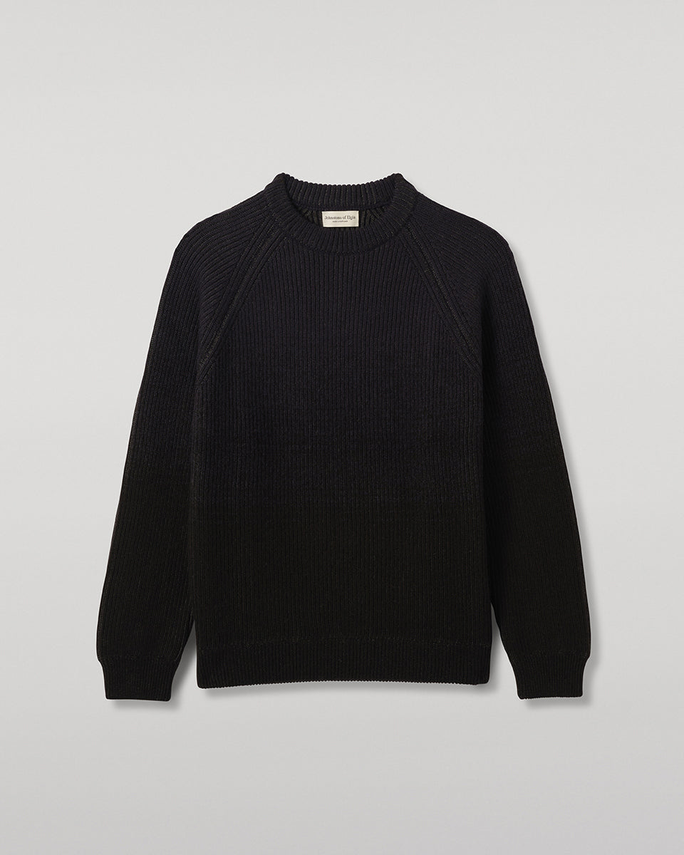 Johnstons of Elgin - Pioneer Ombre Black Cashmere Jumper