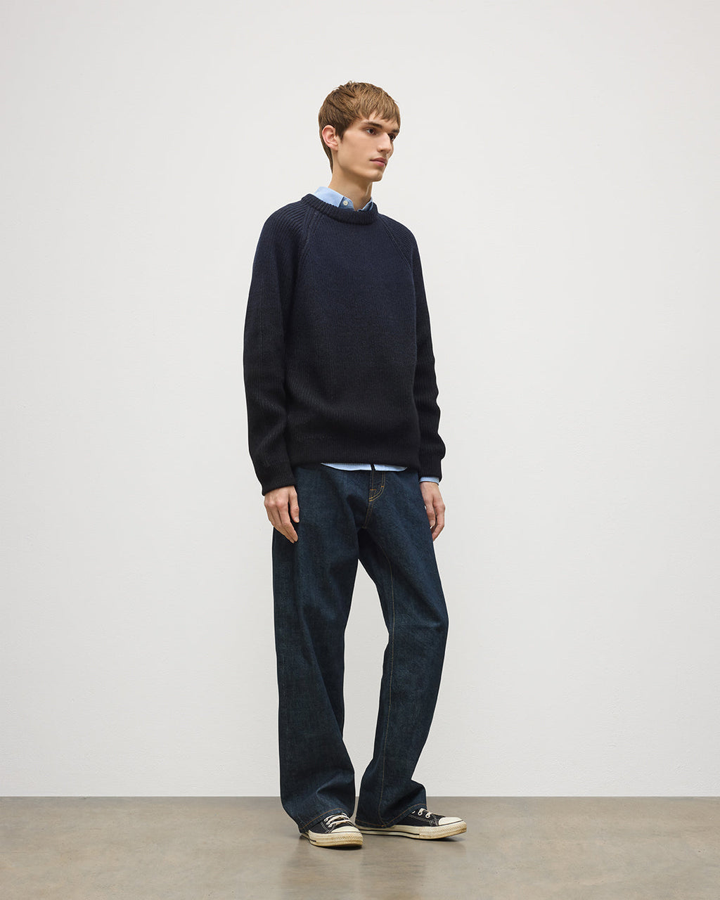 Johnstons of Elgin - Pioneer Ombre Black Cashmere Jumper