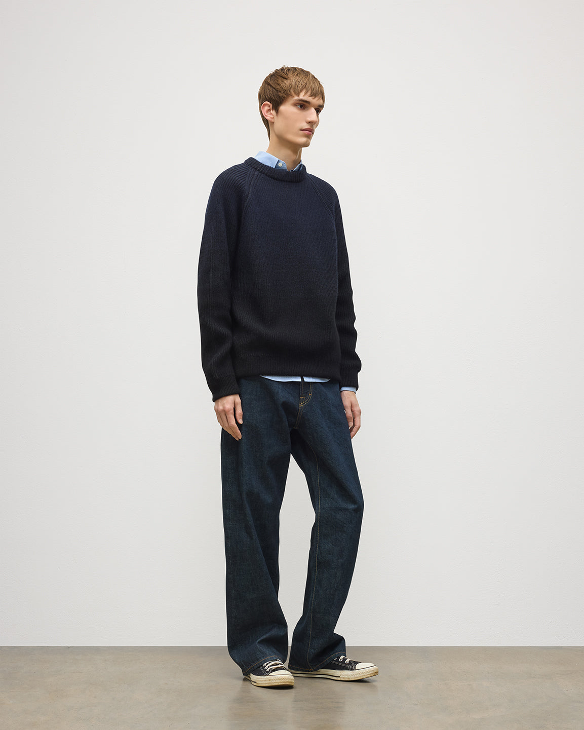 Johnstons of Elgin - Pioneer Ombre Black Cashmere Jumper