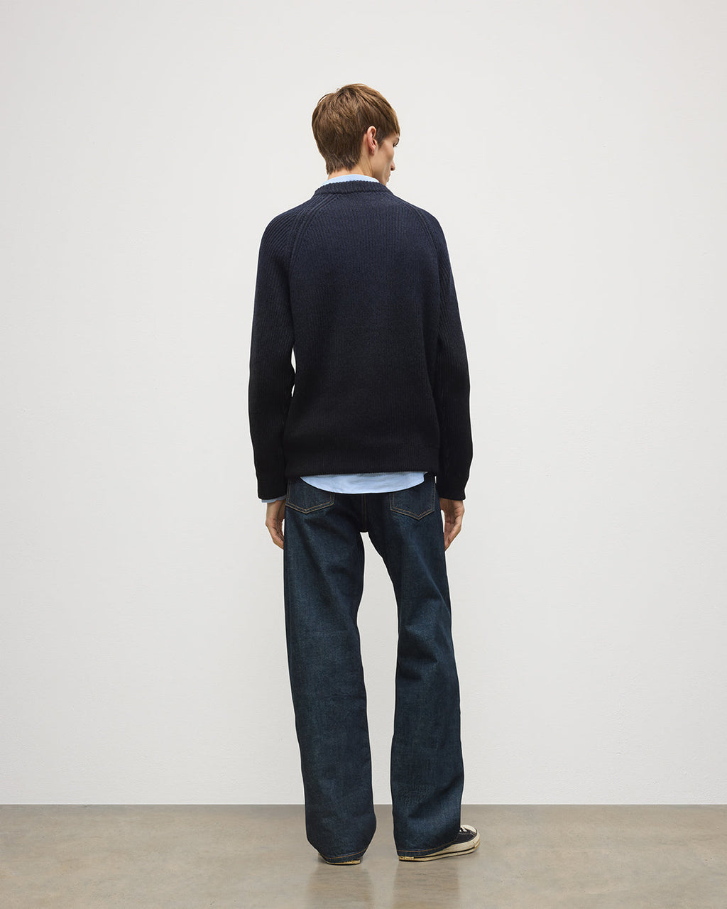 Johnstons of Elgin - Pioneer Ombre Black Cashmere Jumper