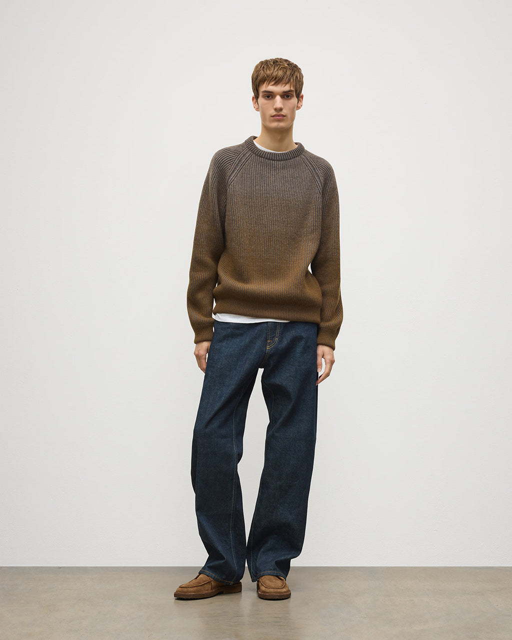 Johnstons of Elgin - Pioneer Ombre Green Cashmere Jumper
