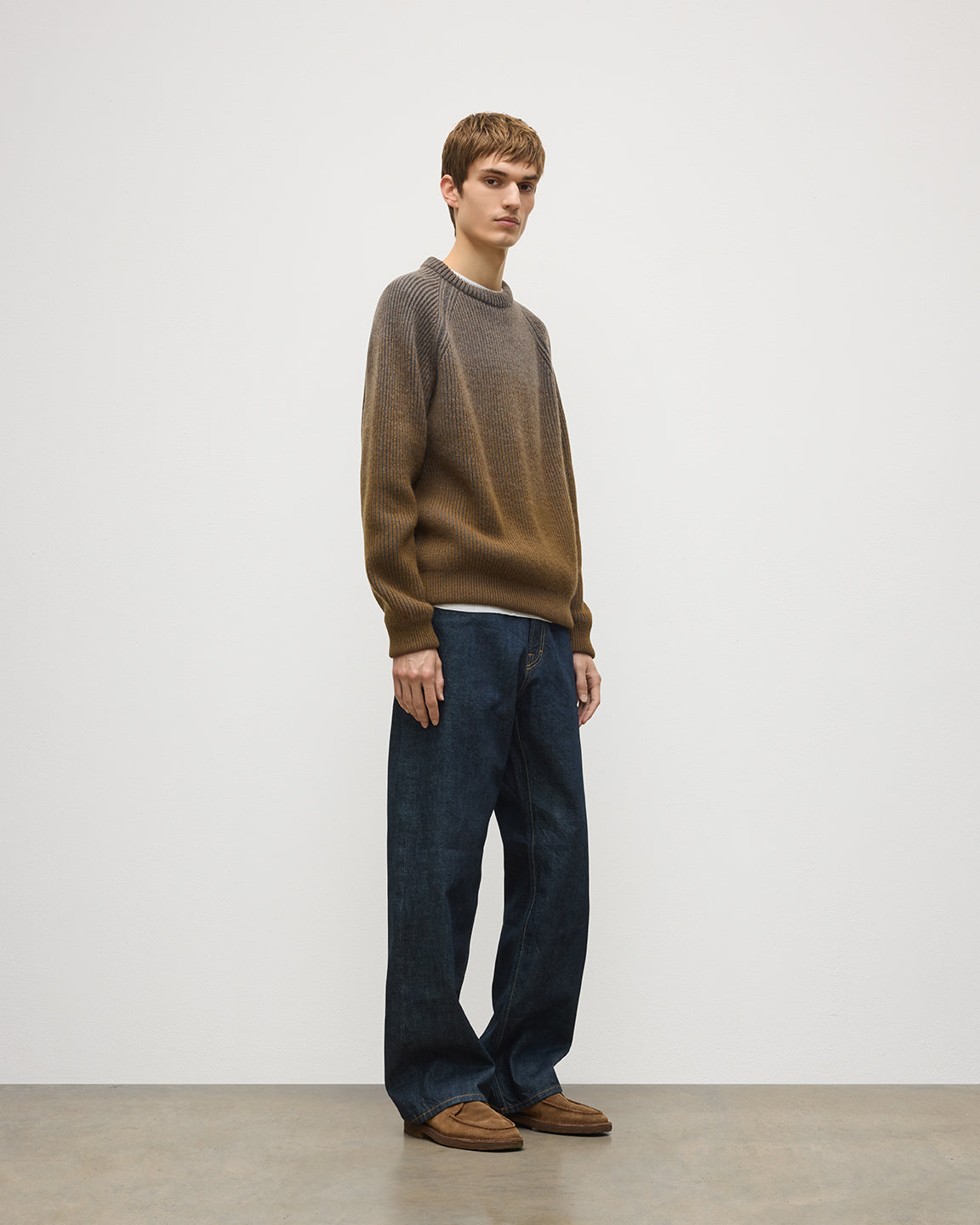 Johnstons of Elgin - Pioneer Ombre Green Cashmere Jumper