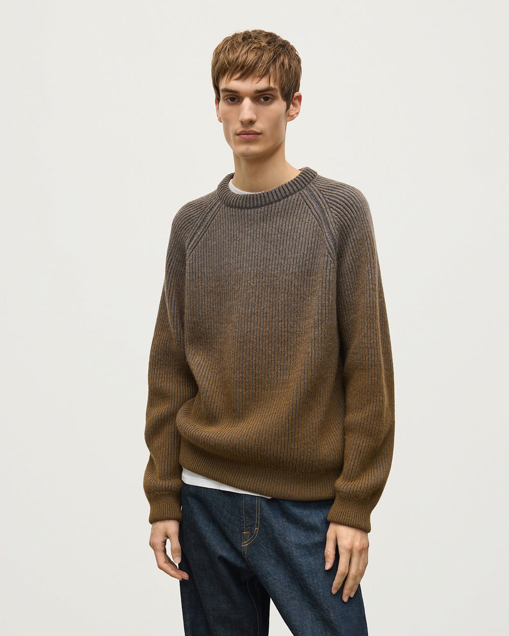Johnstons of Elgin - Pioneer Ombre Green Cashmere Jumper
