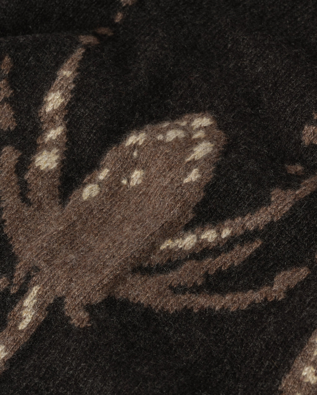 Johnstons of Elgin - Wild Thistle Intarsia Dark Grey Cashmere Cardigan