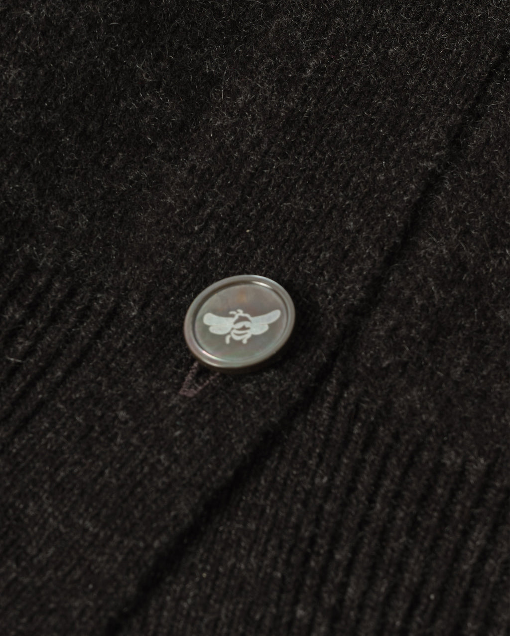 Johnstons of Elgin - Wild Thistle Intarsia Dark Grey Cashmere Cardigan