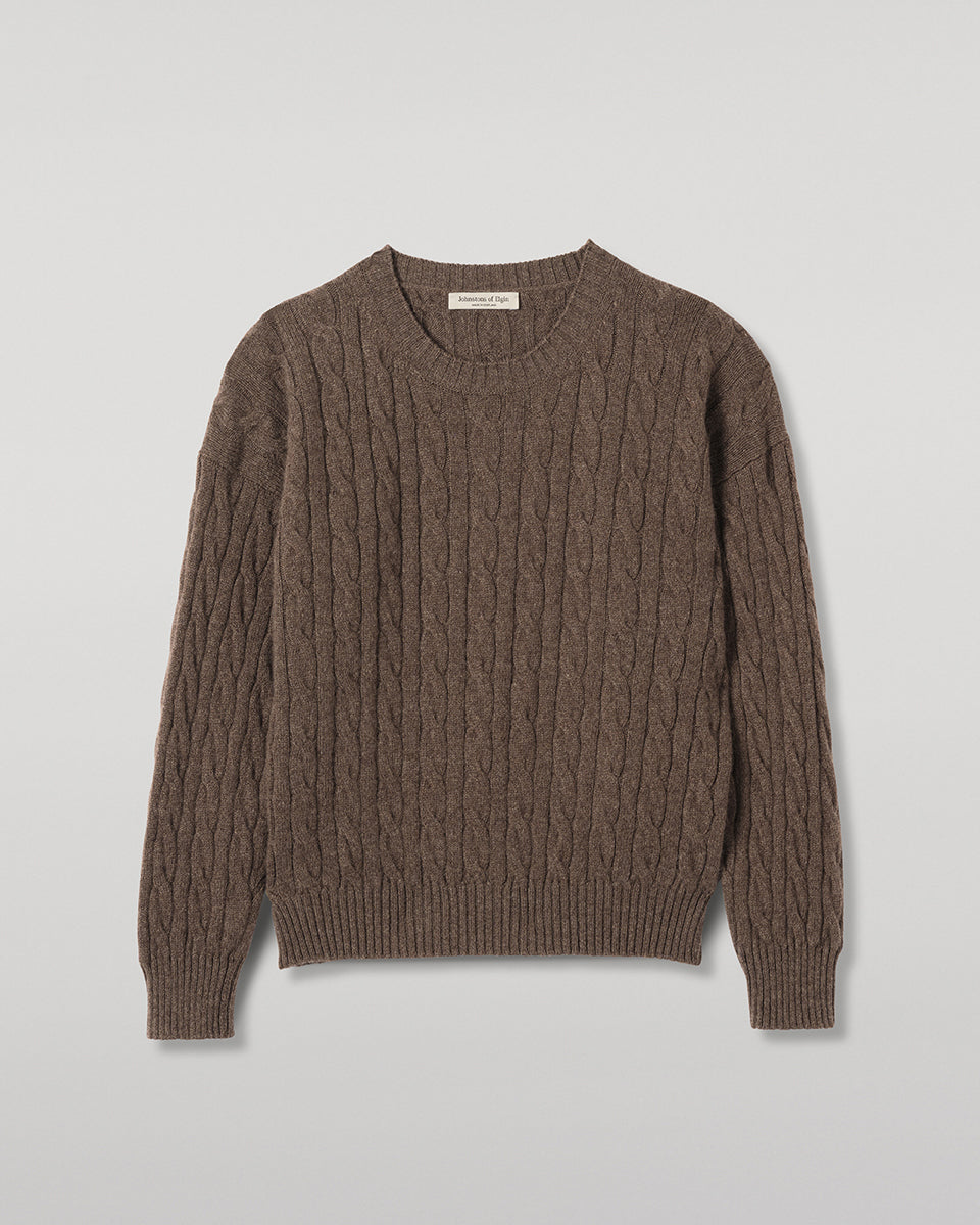 Johnstons of Elgin - Kylesku Brown Cashmere Jumper