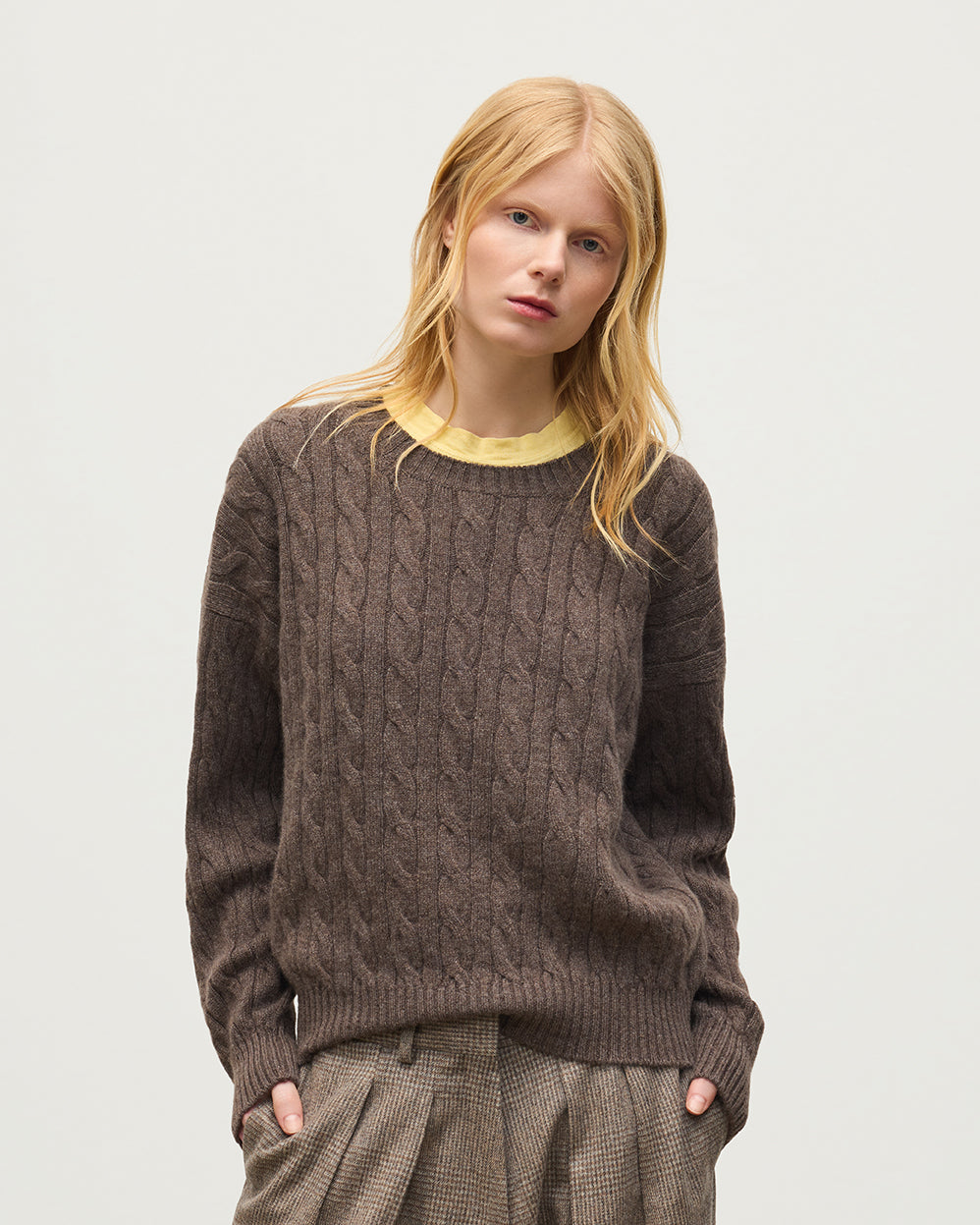 Johnstons of Elgin - Kylesku Brown Cashmere Jumper