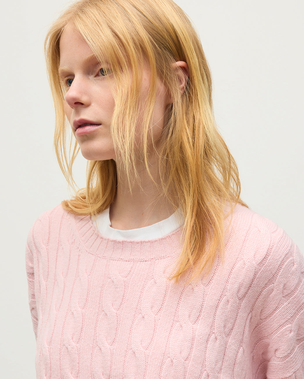 Johnstons of Elgin - Kylesku Pink Cashmere Jumper