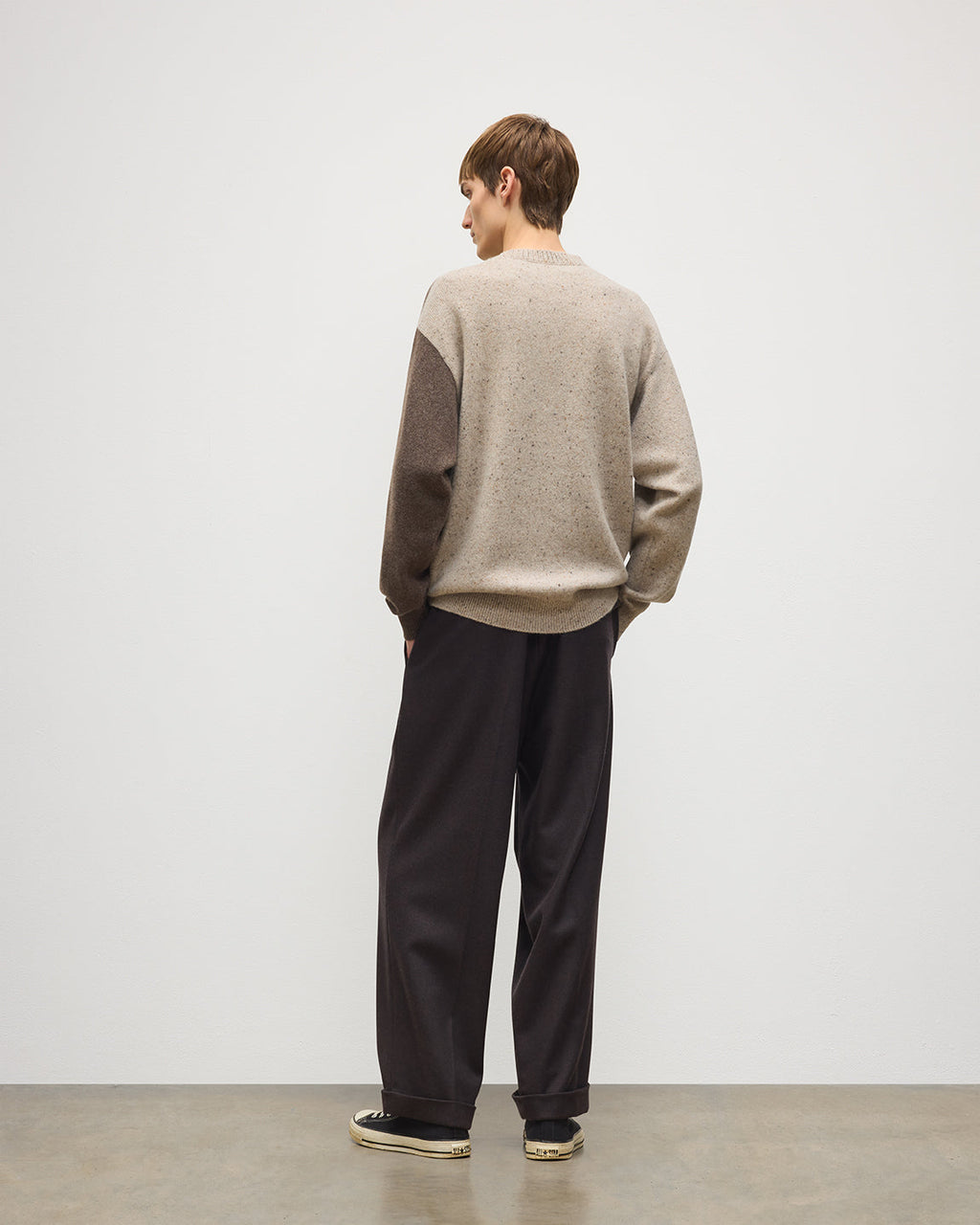 Johnstons of Elgin - Monteith Natural Exploded Argyle Donegal Cashmere Jumper
