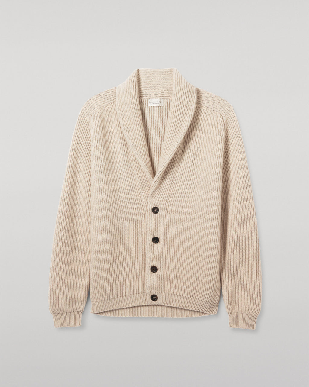 Johnstons of Elgin - Pioneer Natural Shawl Collar Cashmere Cardigan