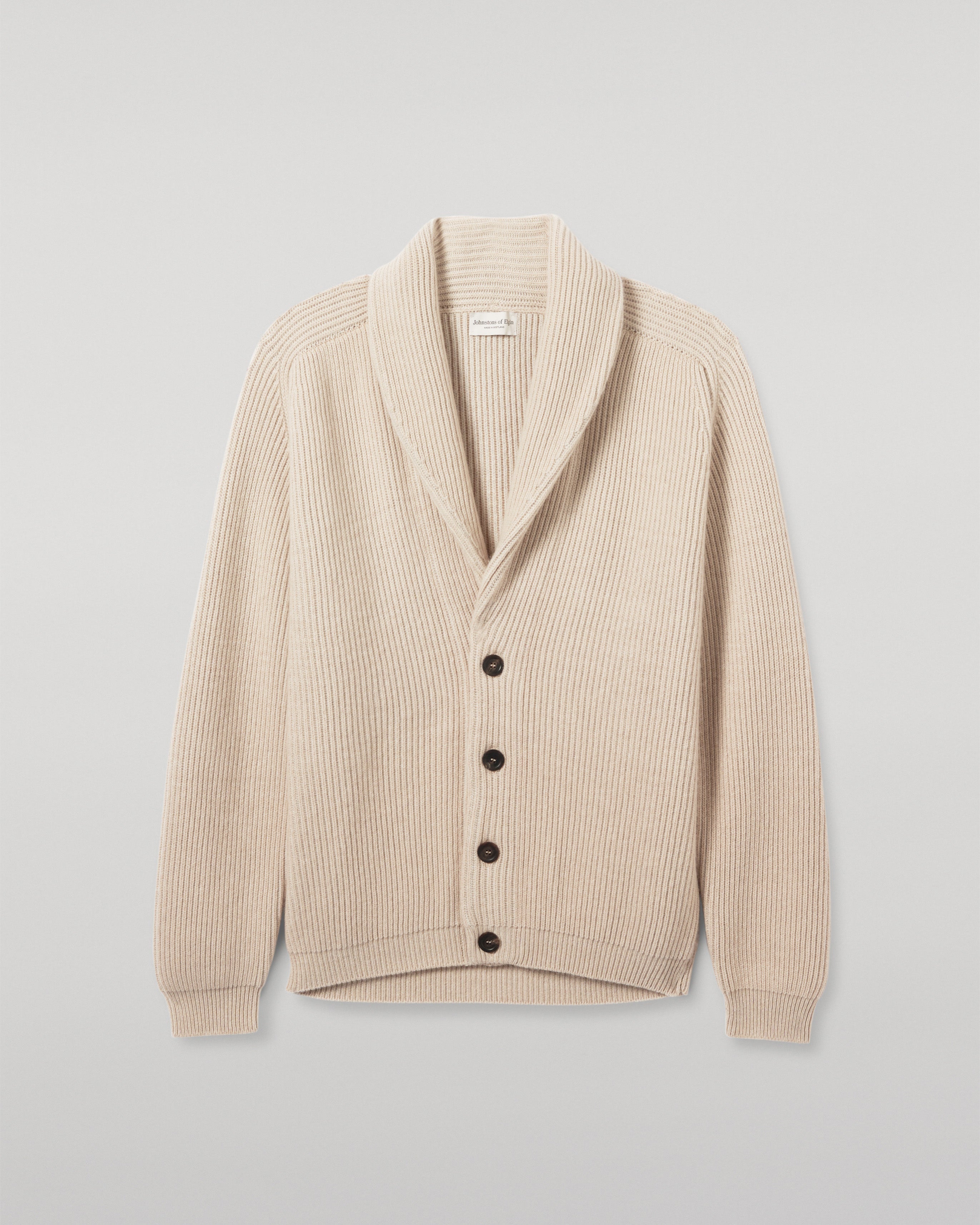Johnstons of Elgin - Pioneer Natural Shawl Collar Cashmere Cardigan