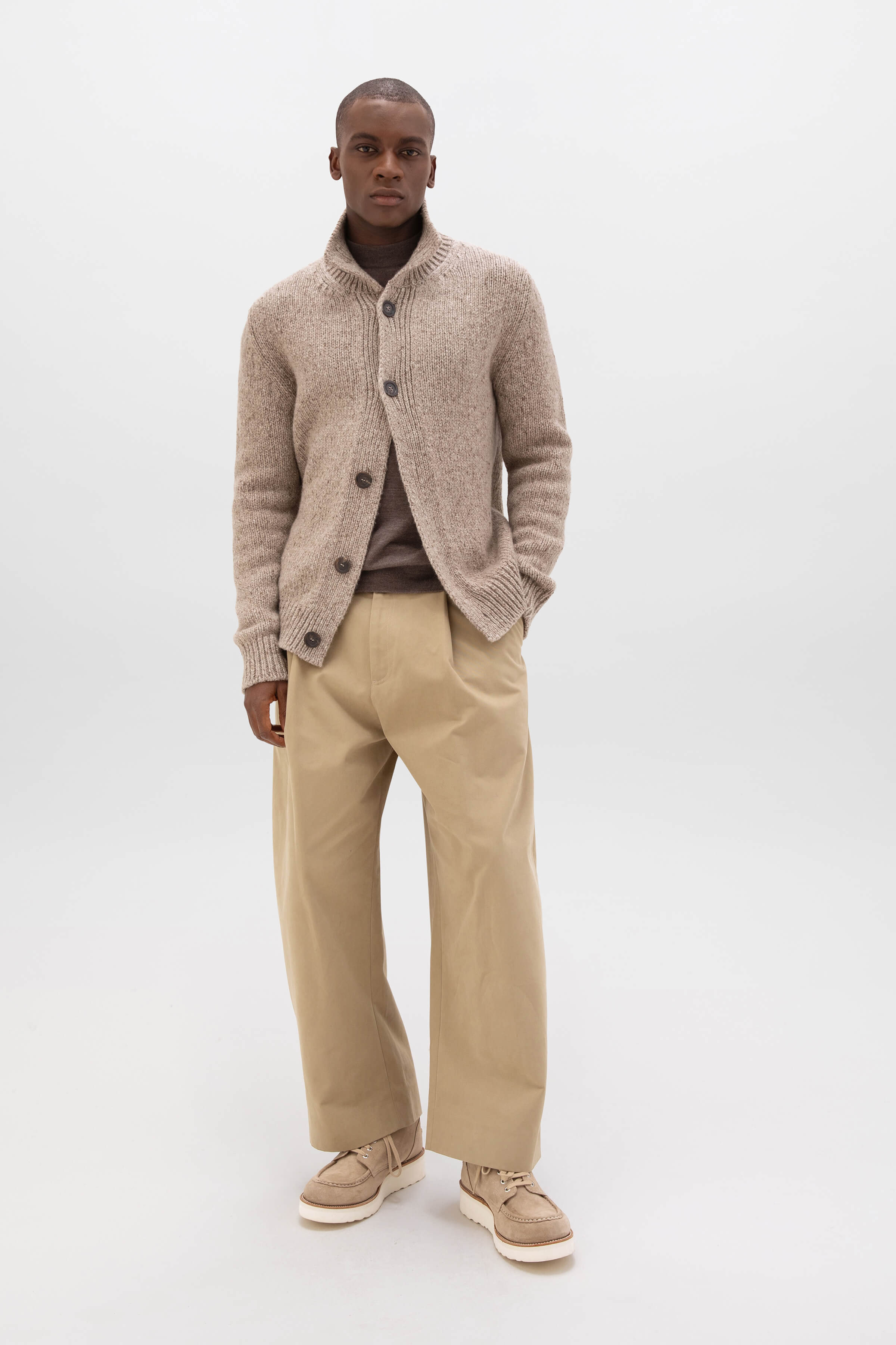 Johnstons of Elgin - Donegal Cashmere Light Brown Cardigan