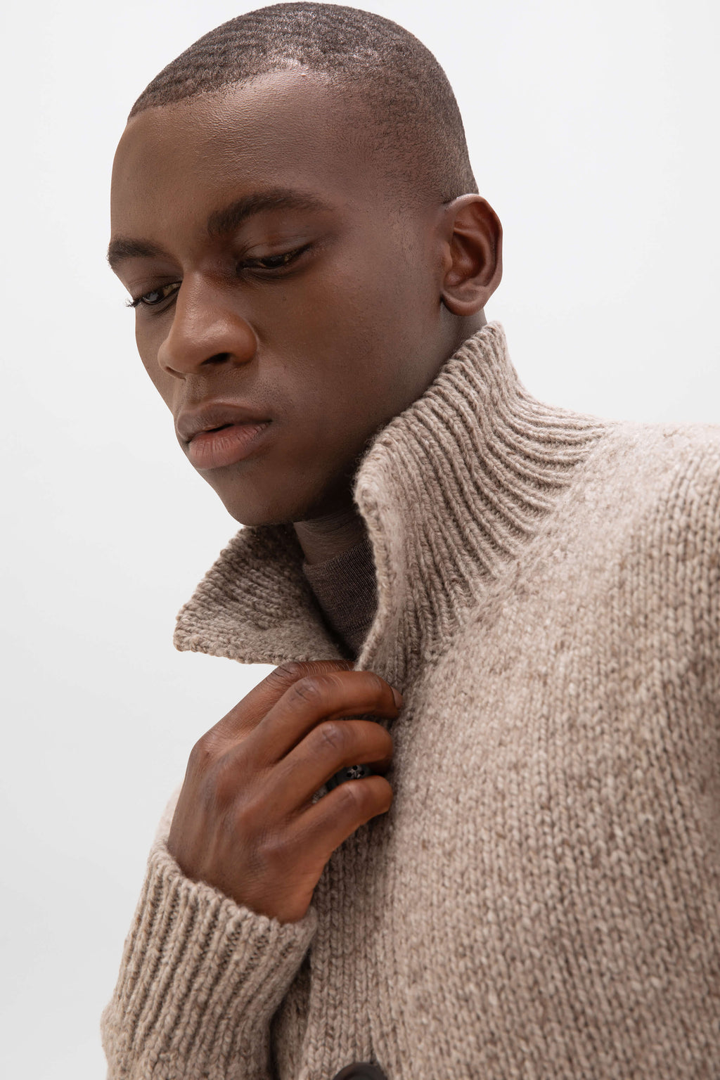Johnstons of Elgin - Donegal Cashmere Light Brown Cardigan