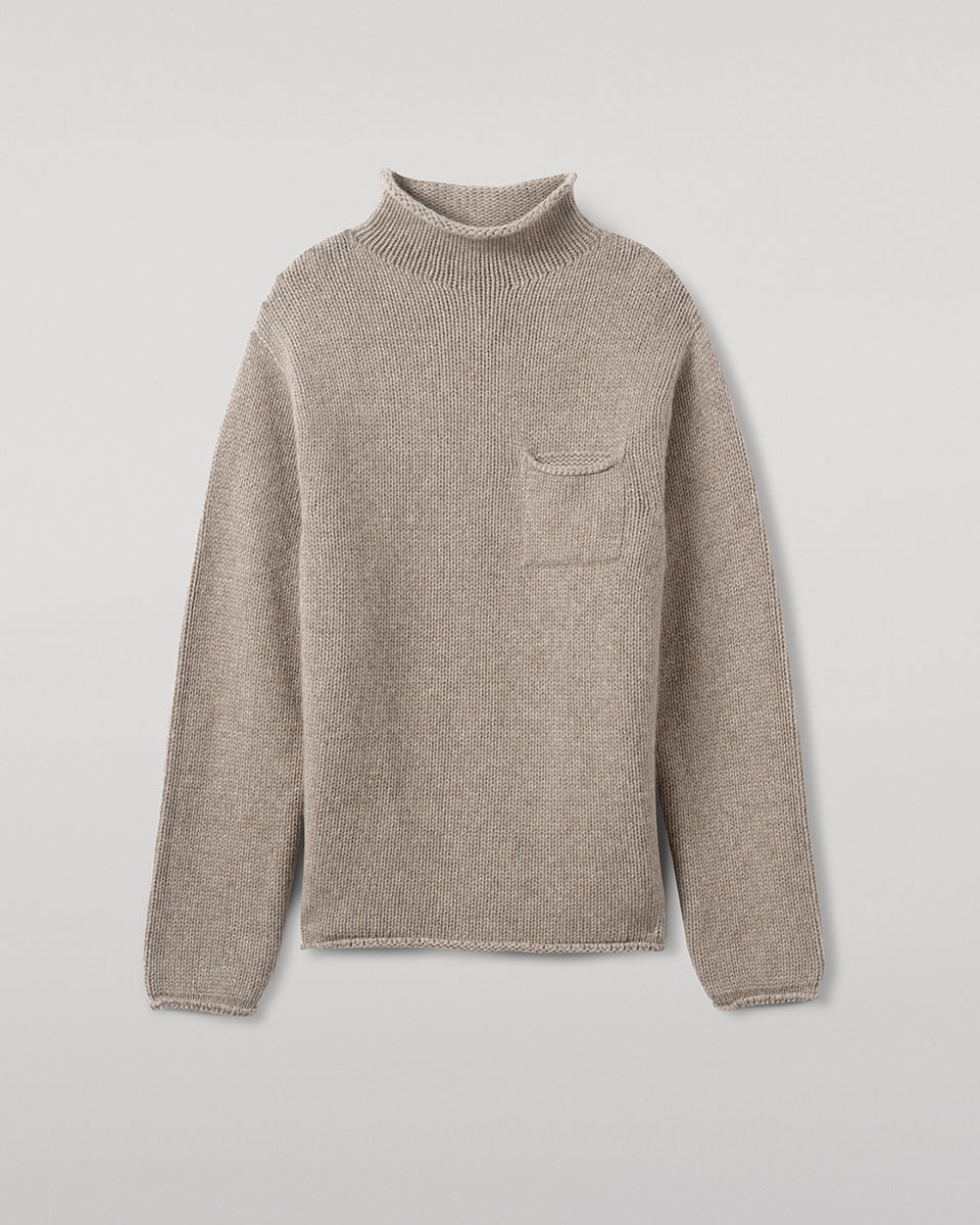 Johnstons of Elgin - Light Brown Cashmere Turtleneck Jumper
