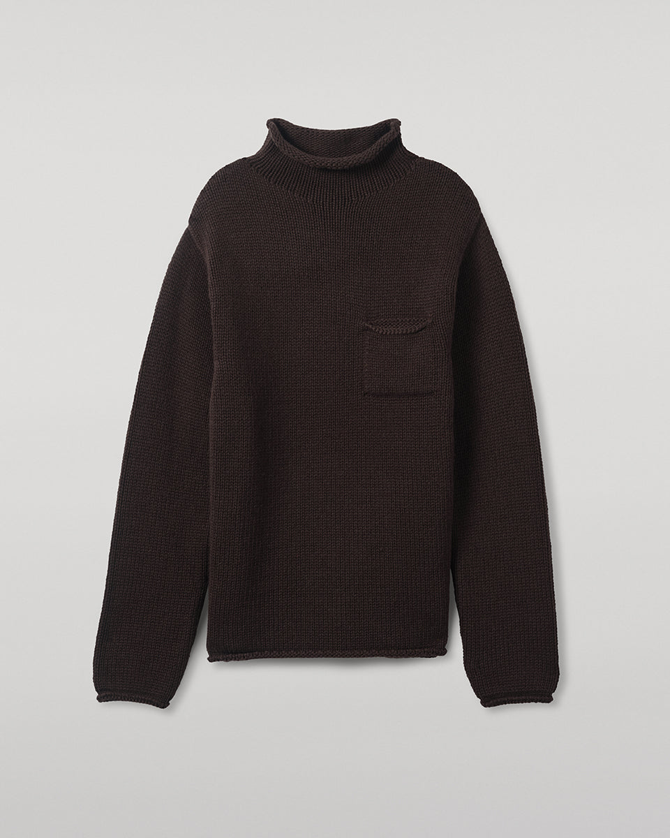 Johnstons of Elgin - Dark Brown Cashmere Turtleneck Jumper