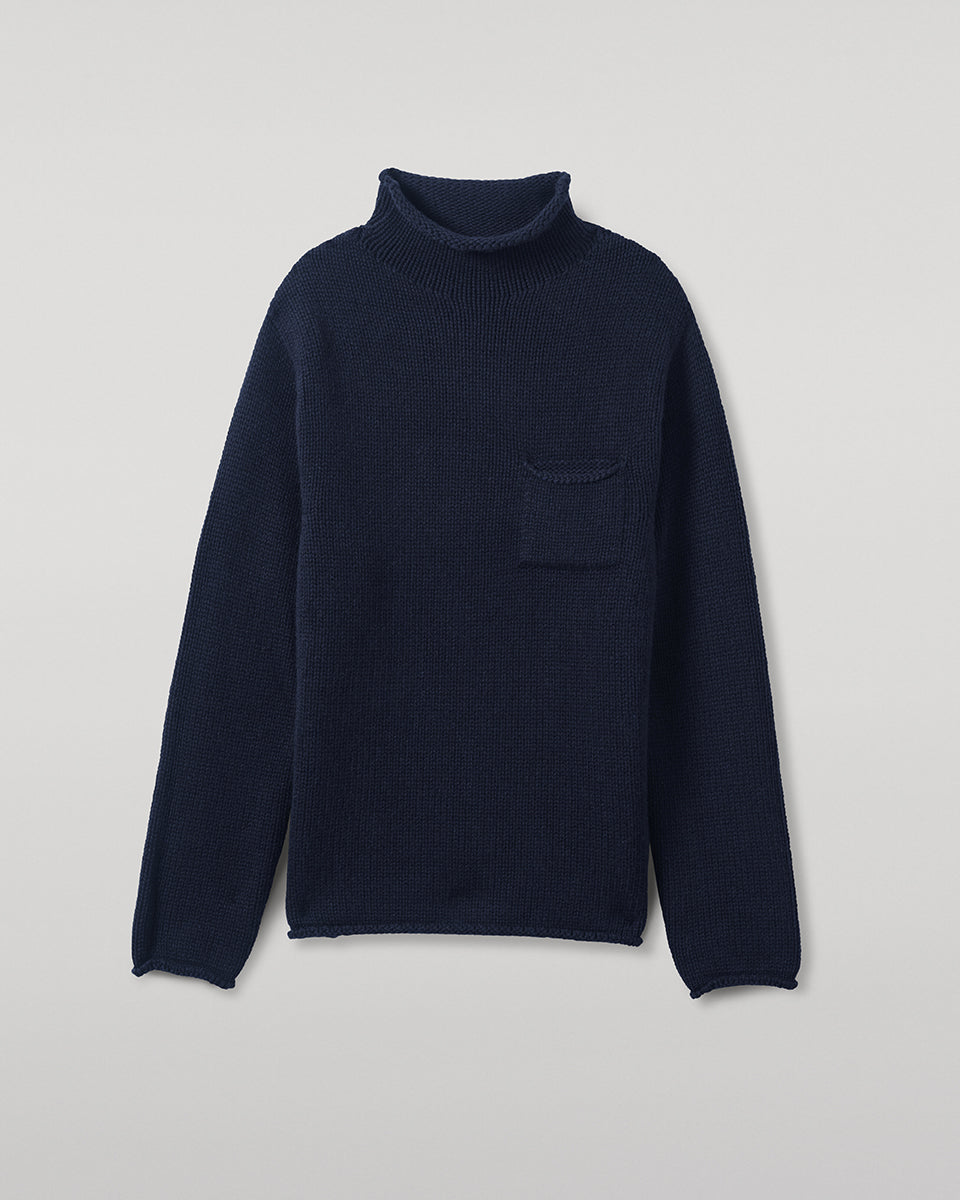 Johnstons of Elgin - Dark Navy Cashmere Turtleneck Jumper
