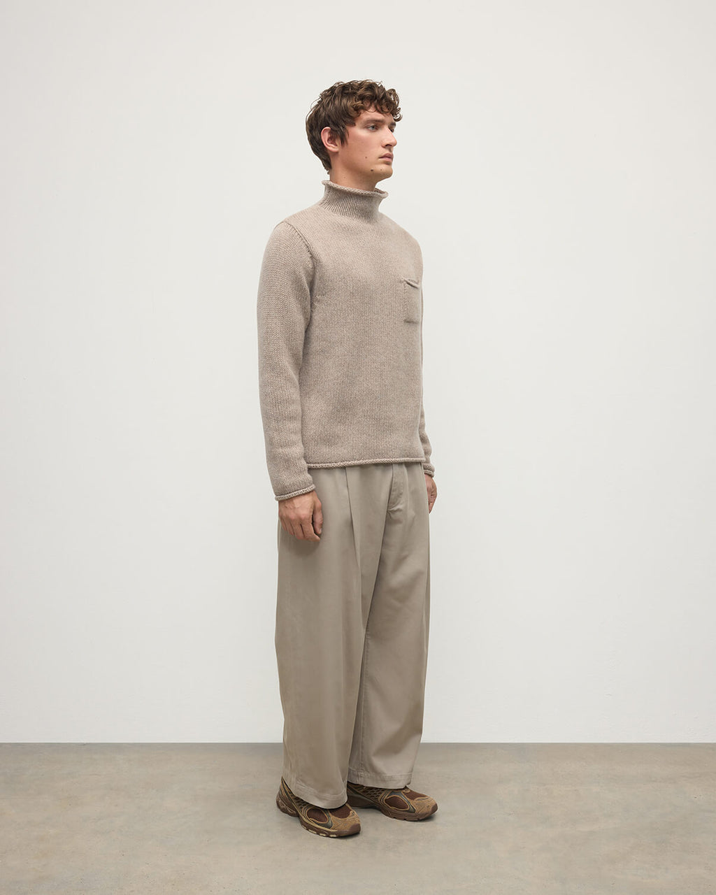 Johnstons of Elgin - Light Brown Cashmere Turtleneck Jumper