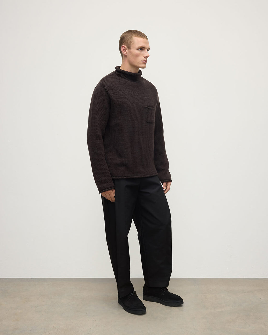 Johnstons of Elgin - Dark Brown Cashmere Turtleneck Jumper