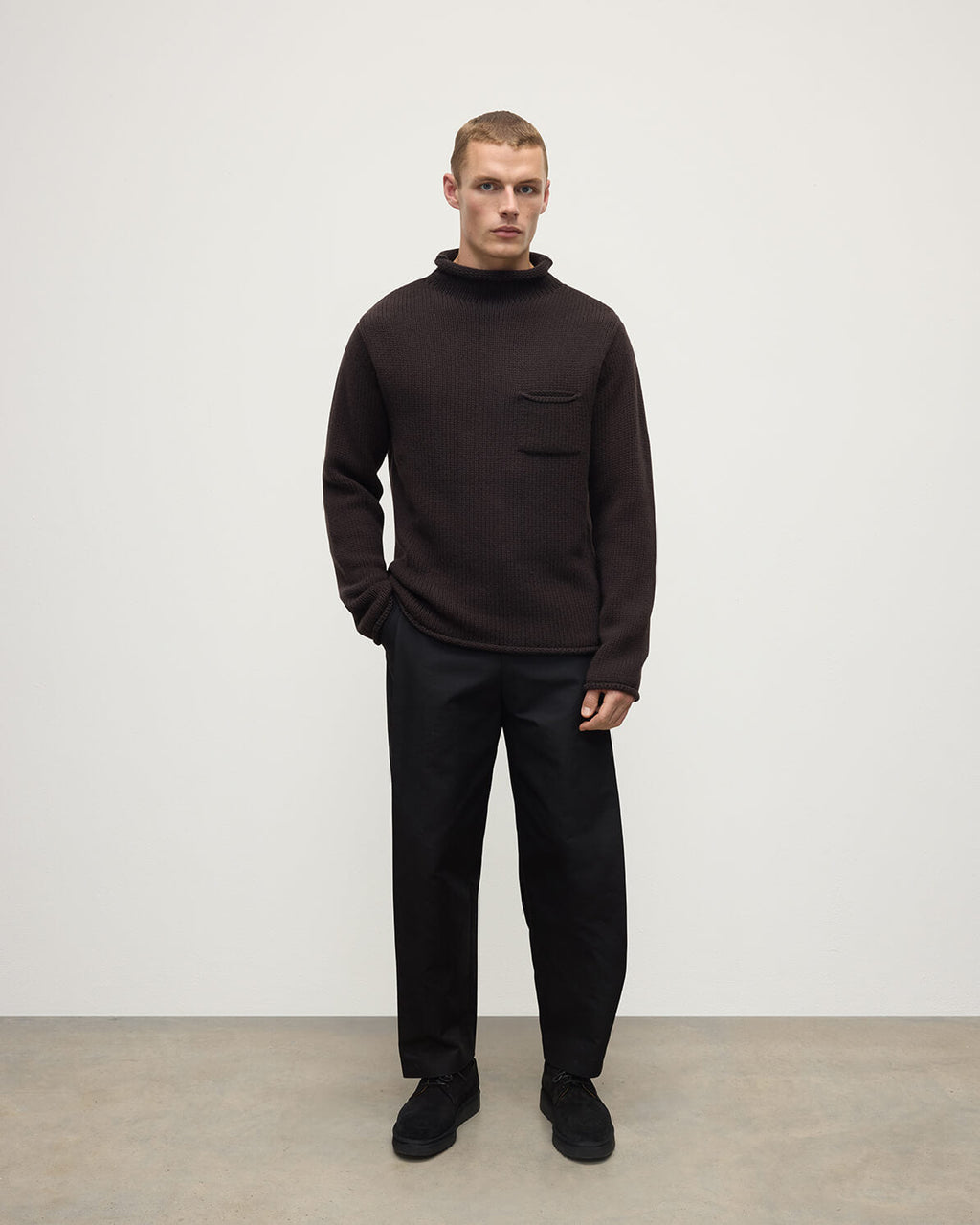 Johnstons of Elgin - Dark Brown Cashmere Turtleneck Jumper
