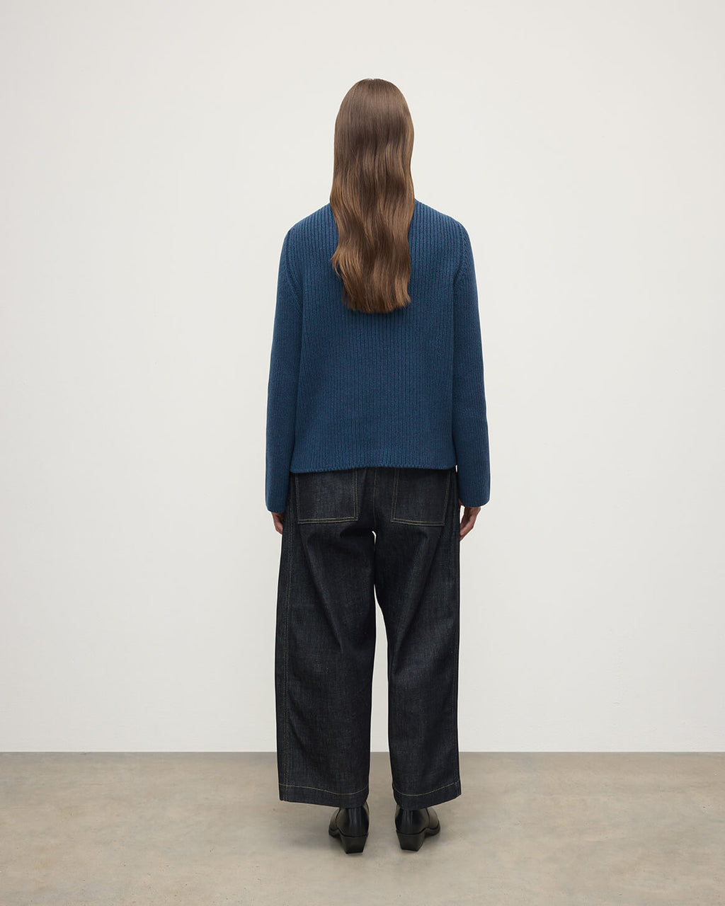 Johnstons of Elgin - Roll - Collar Navy Cashmere Jumper