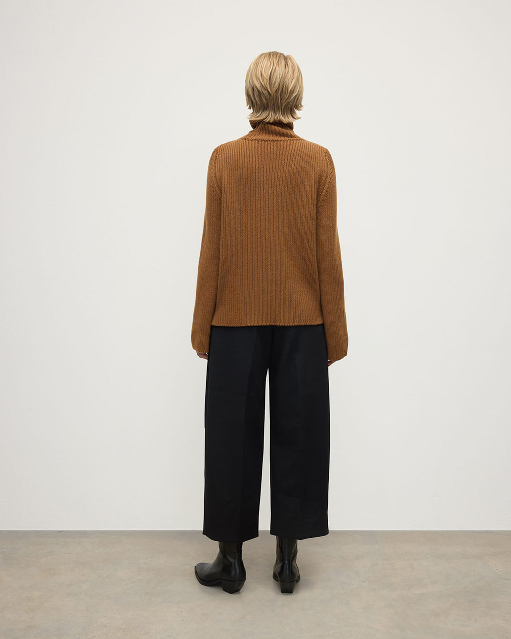 Johnstons of Elgin - Roll - Collar Dark Camel Cashmere Jumper