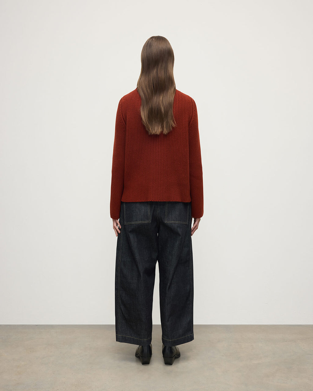 Johnstons of Elgin - Roll - Collar Dark Red Cashmere Jumper