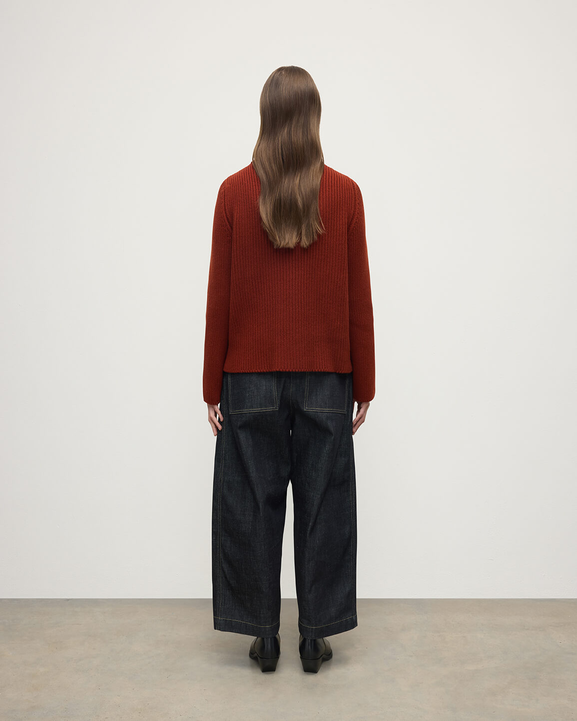 Johnstons of Elgin - Roll - Collar Dark Red Cashmere Jumper