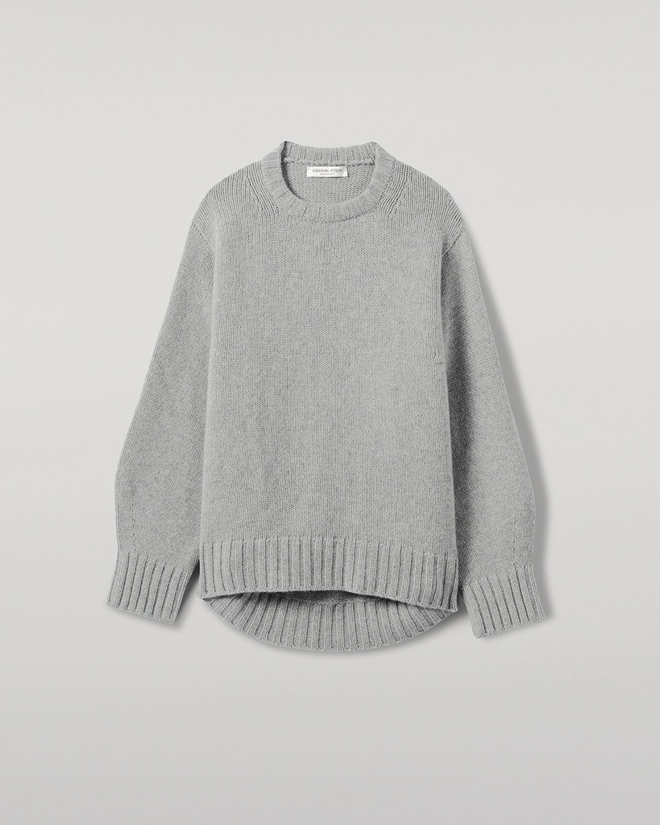 Johnstons of Elgin - Relaxed Light Grey Cashmere Jumper