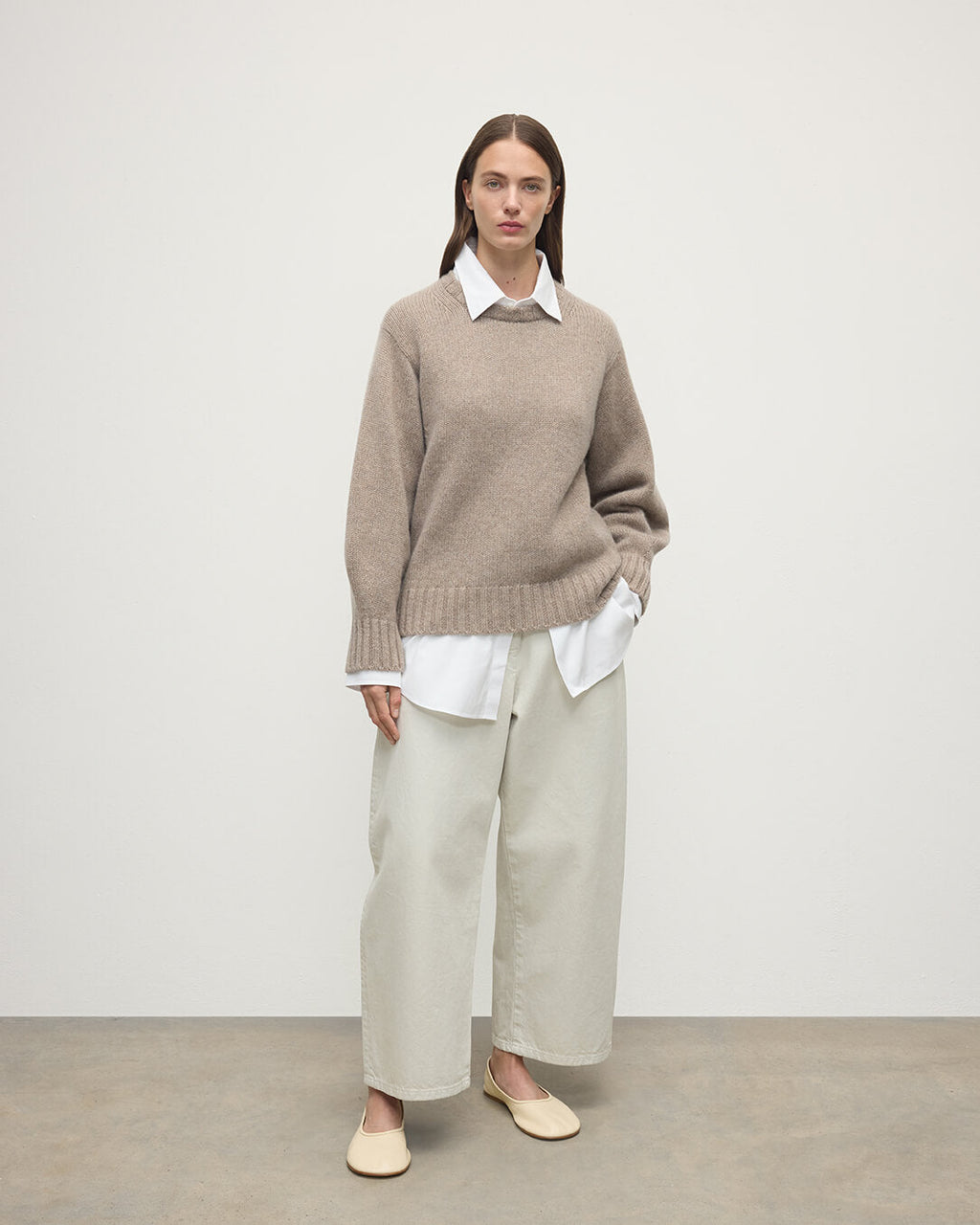 Johnstons of Elgin - Relaxed Light Brown Cashmere Jumper