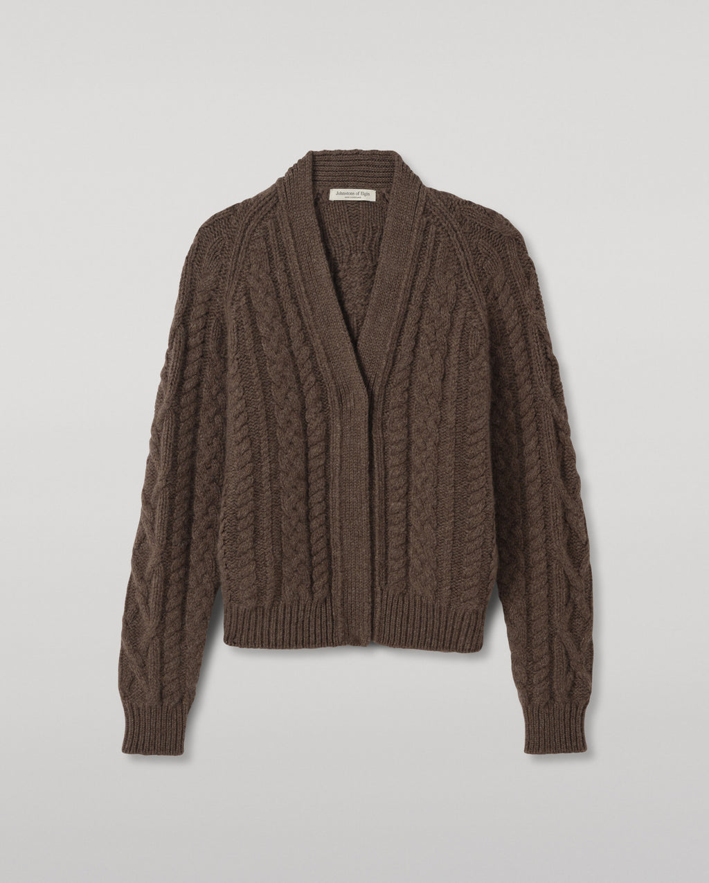 Johnstons of Elgin - Mabel Brown Aran Cable Cardigan