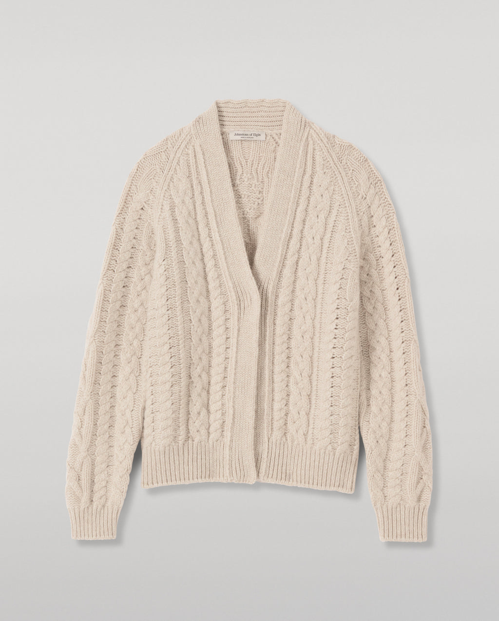 Johnstons of Elgin - Mabel Natural Aran Cable Cardigan