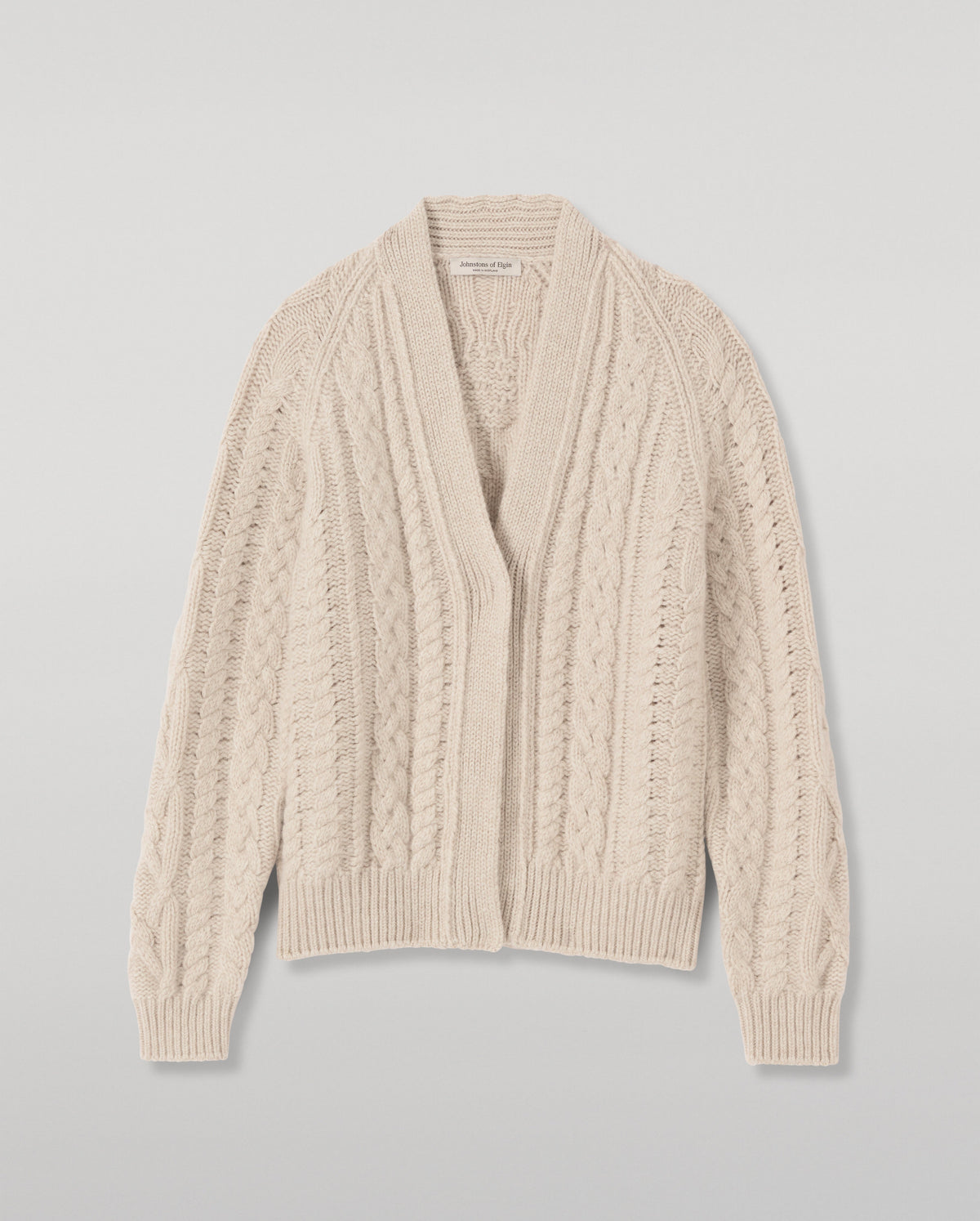 Johnstons of Elgin - Mabel Natural Aran Cable Cardigan