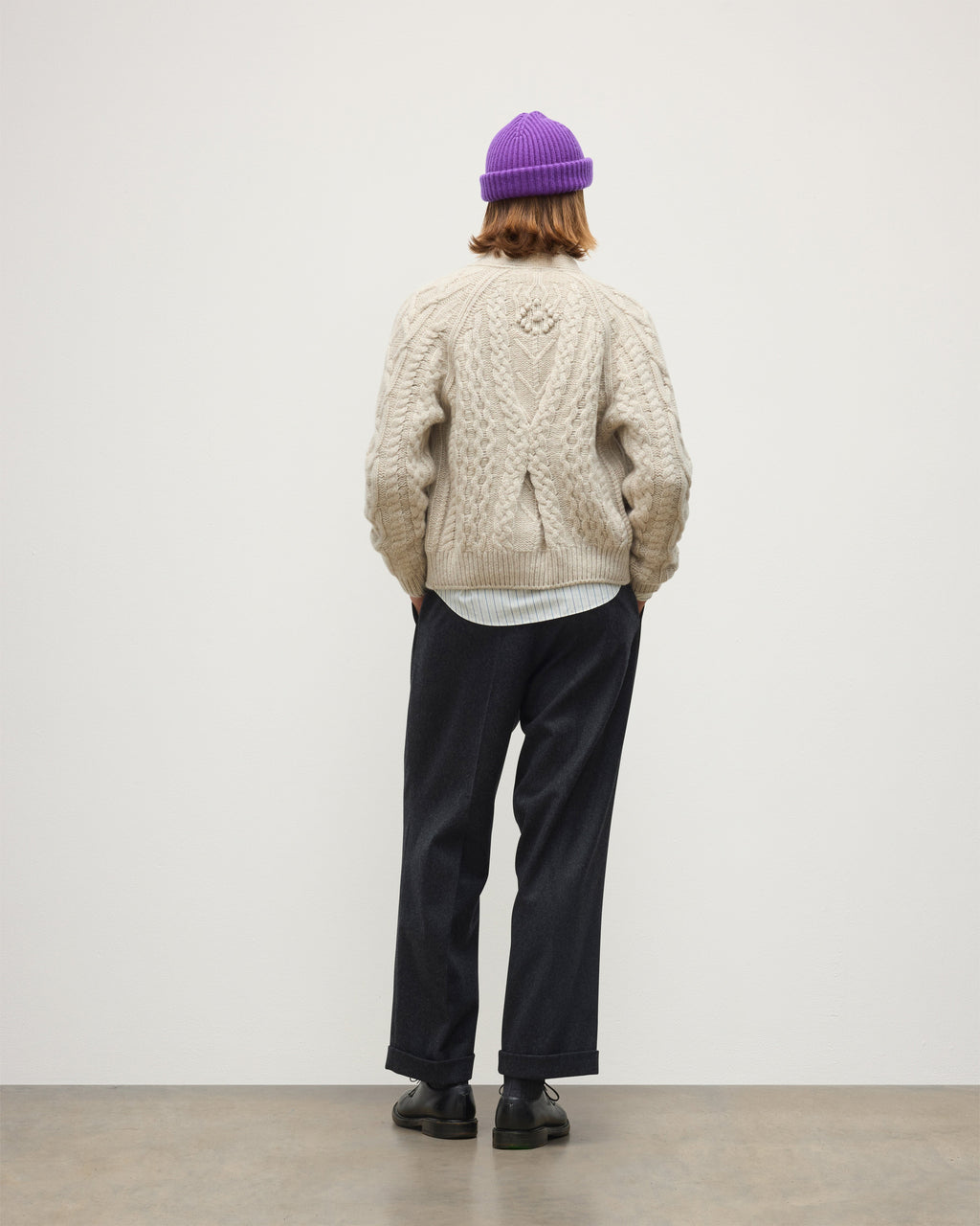 Johnstons of Elgin - Mabel Natural Aran Cable Cardigan
