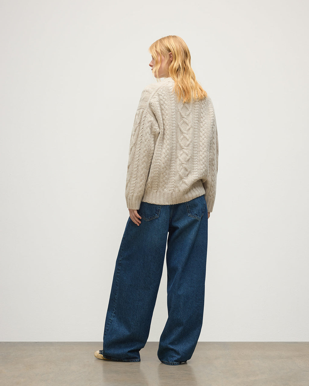 Johnstons of Elgin - Mabel Natural Aran Cable Jumper