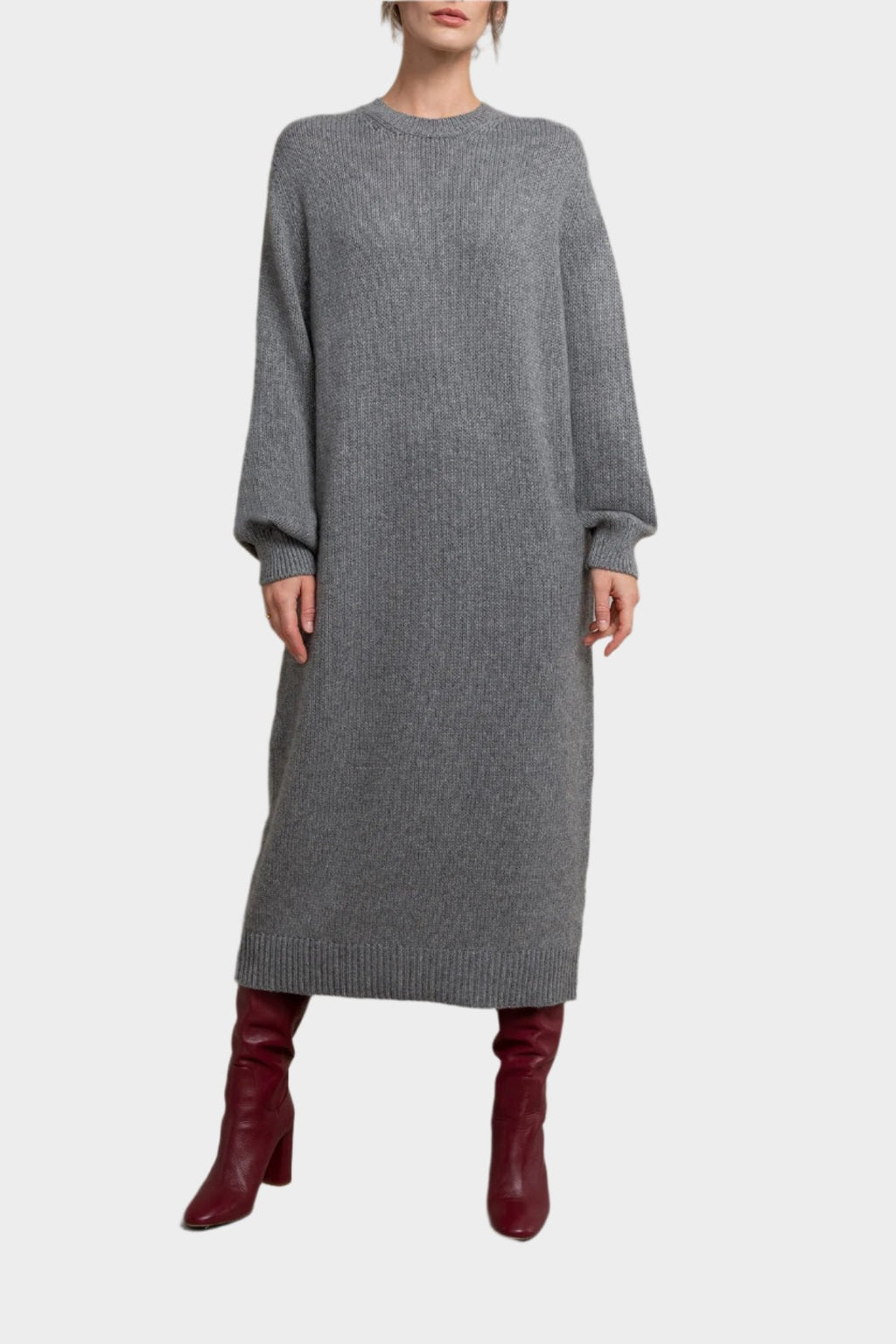 Johnstons of Elgin - Mid Grey Cashmere Sweater Dress