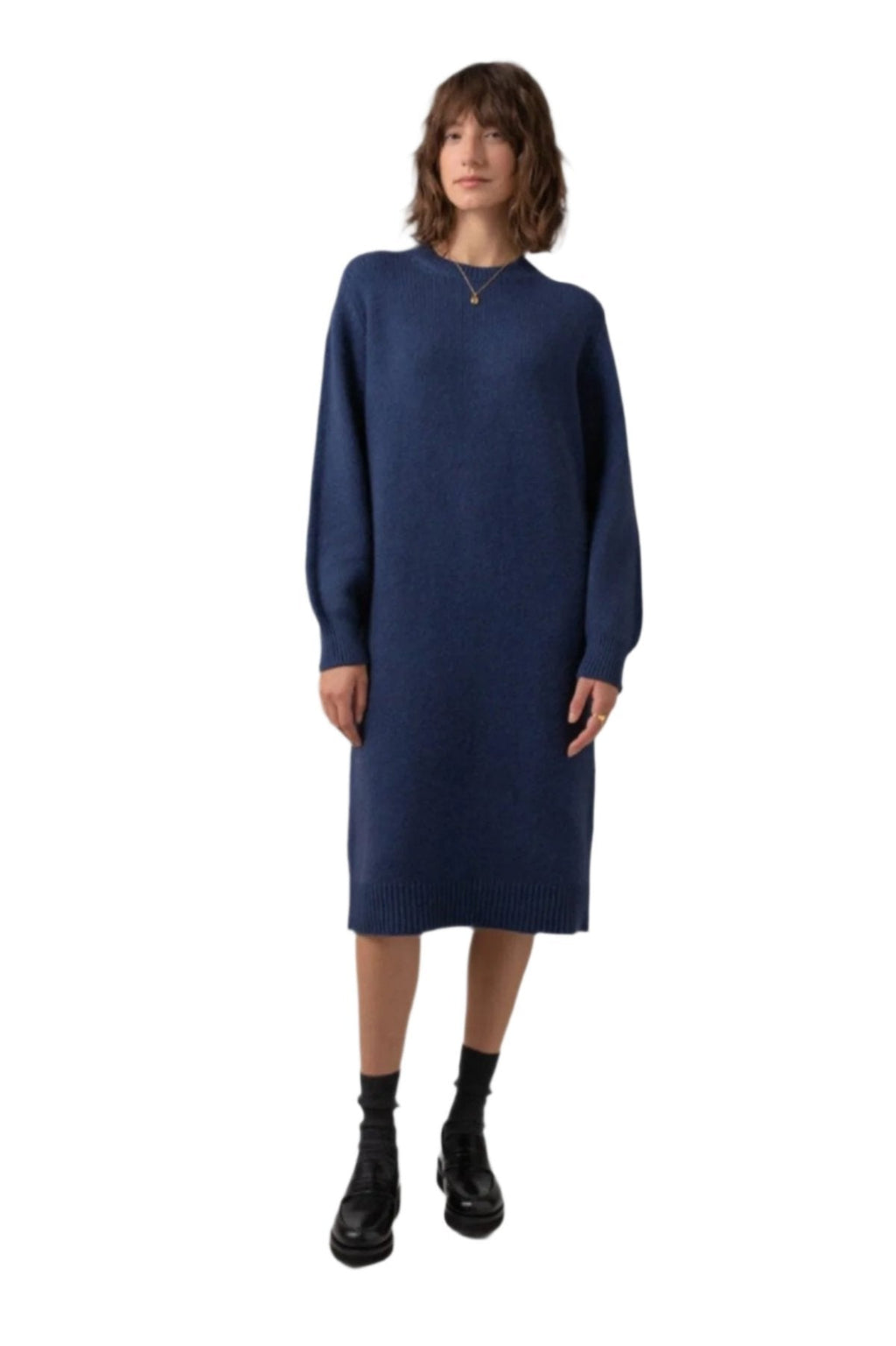 Johnstons of Elgin - Mid Blue Cashmere Sweater Dress