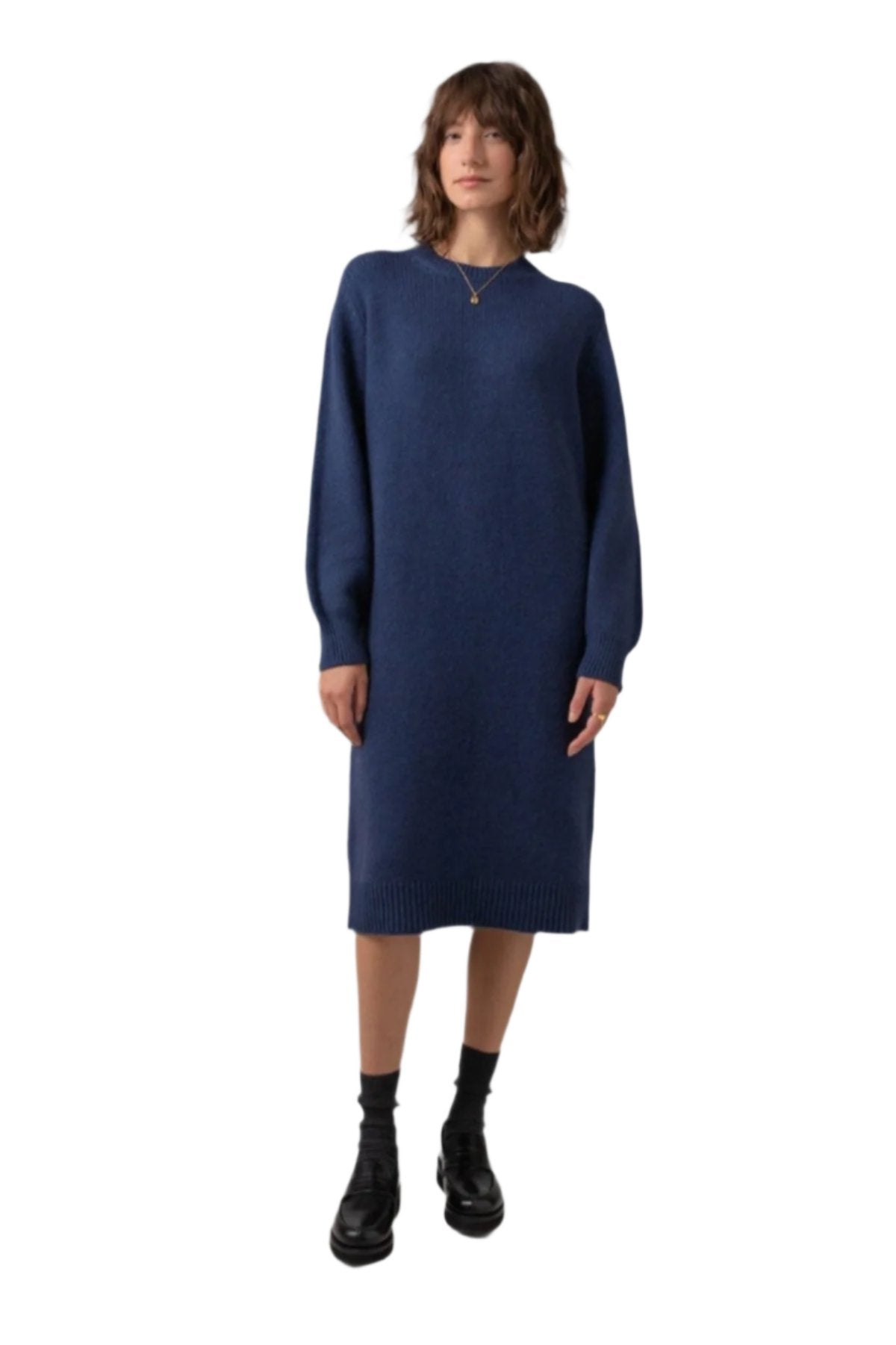 Johnstons of Elgin - Mid Blue Cashmere Sweater Dress