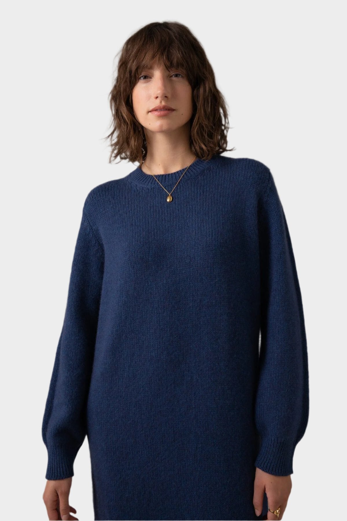 Johnstons of Elgin - Mid Blue Cashmere Sweater Dress
