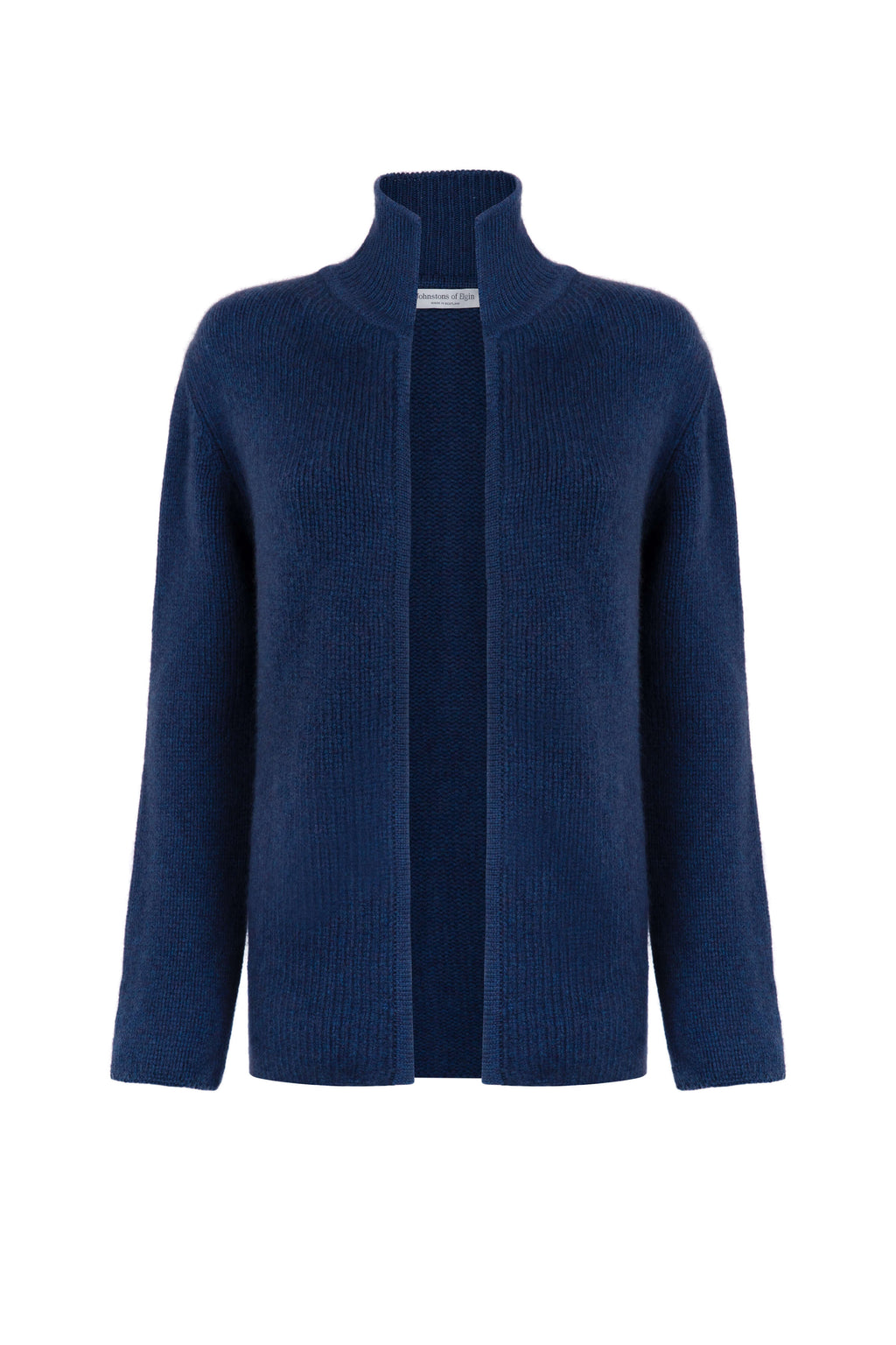 Johnstons of Elgin - Edge to Edge Mid Blue Cashmere Cardigan