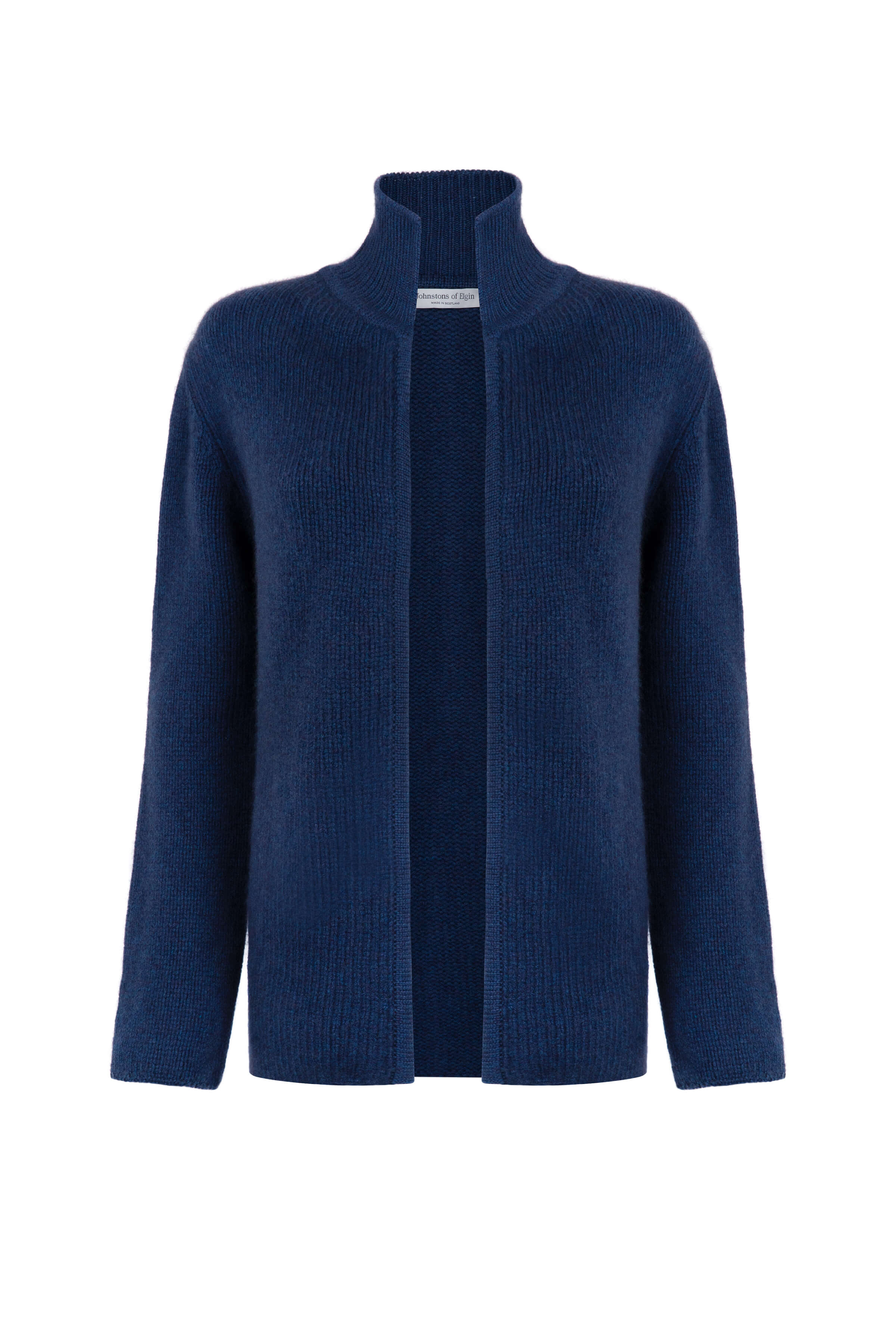 Johnstons of Elgin - Edge to Edge Mid Blue Cashmere Cardigan