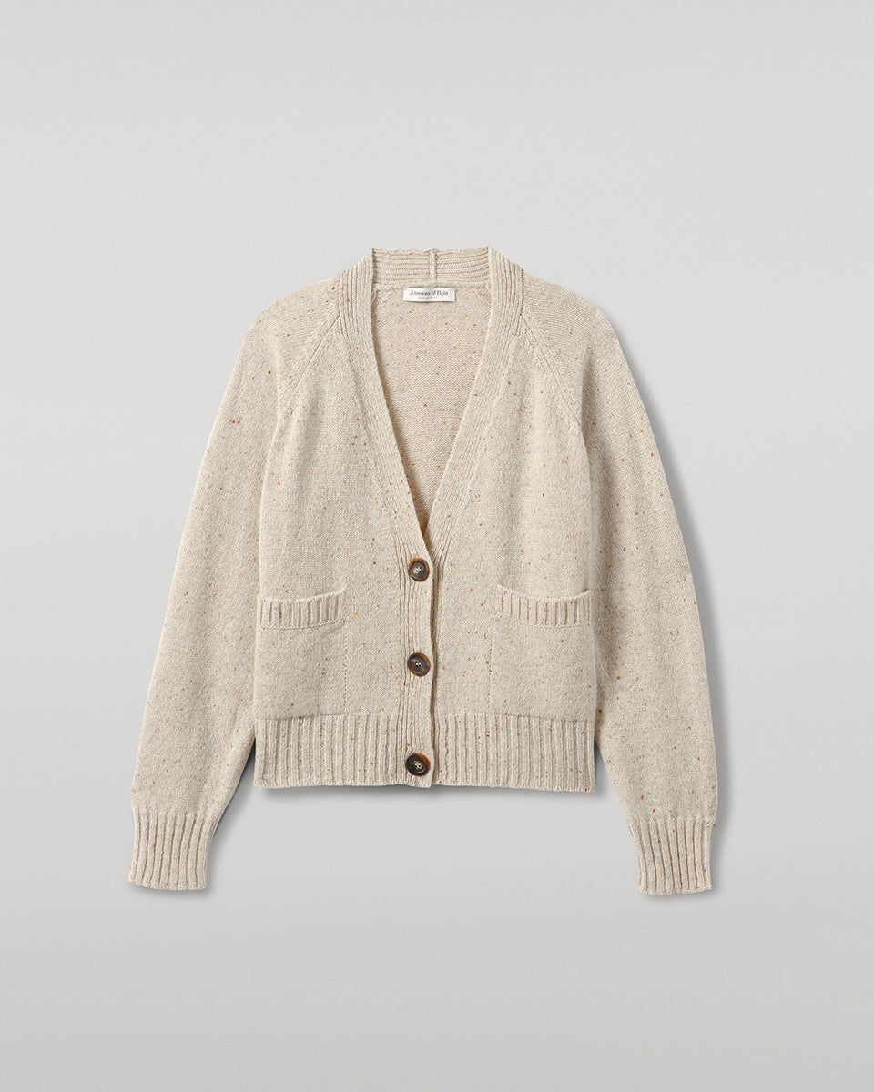 Johnstons of Elgin - Donegal Cashmere Cream V Neck Cardigan