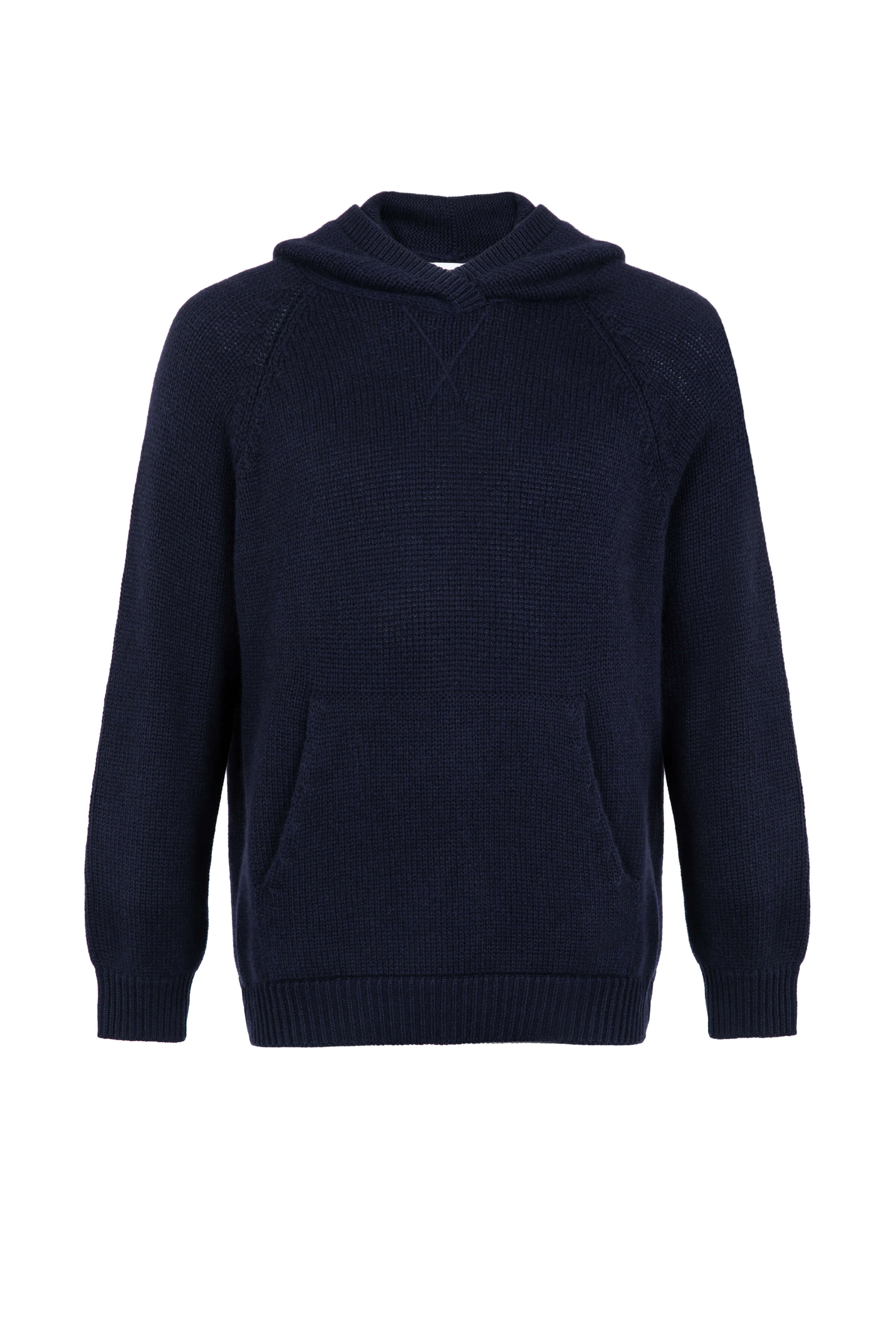 Johnstons of Elgin - Men's Kangaroo Pocket Navy Cashmere Hoodie