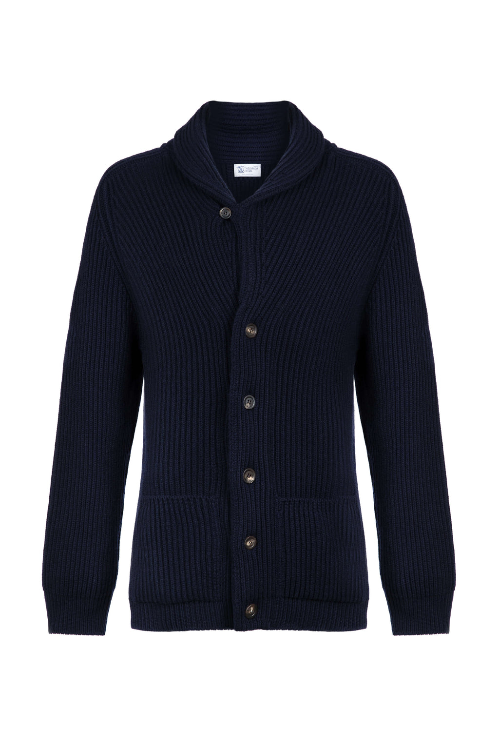 Johnstons of Elgin - Shawl Collar Dark Navy Cashmere Cardigan