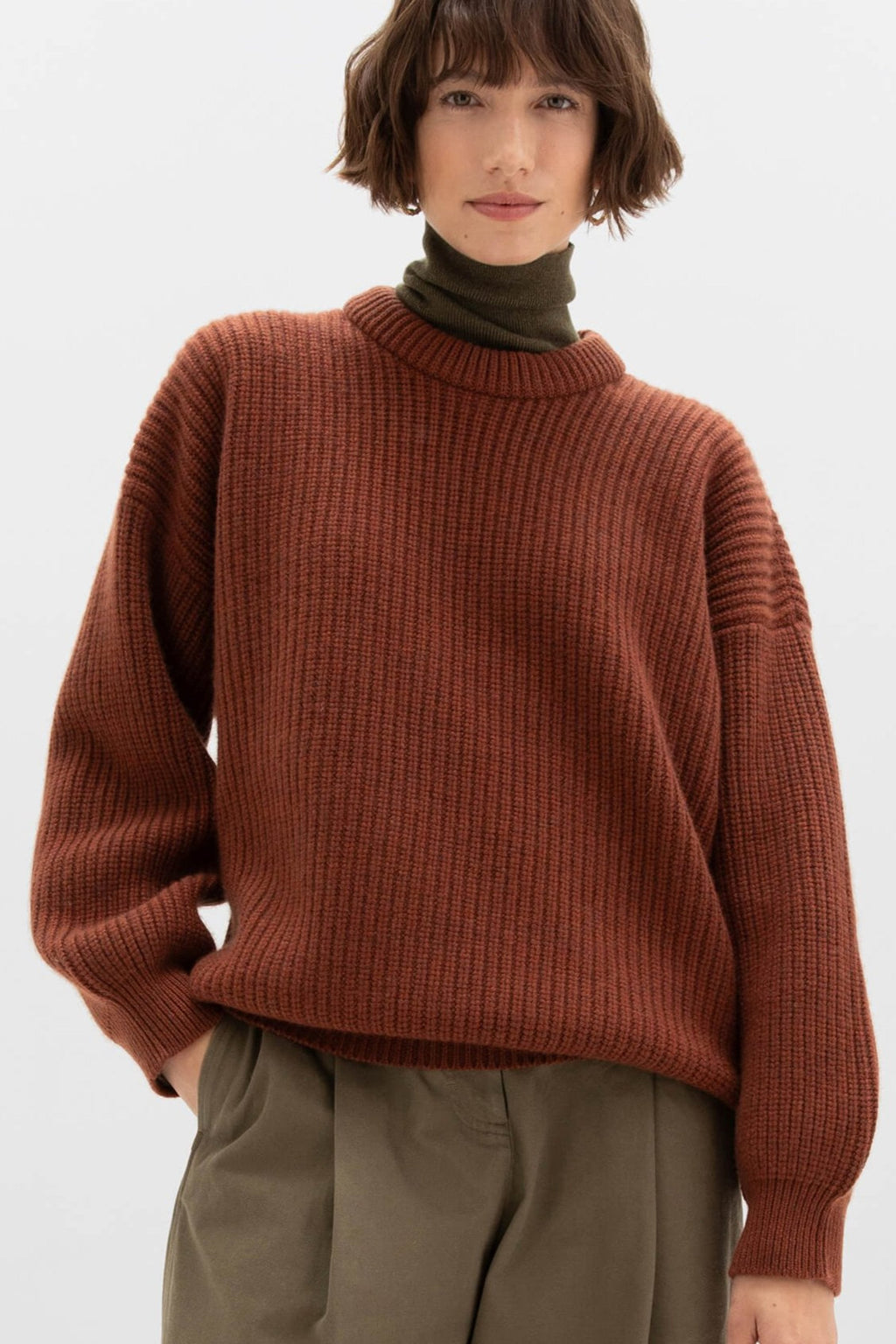 Johnstons of Elgin - Ribbed Red Cashmere Jumper