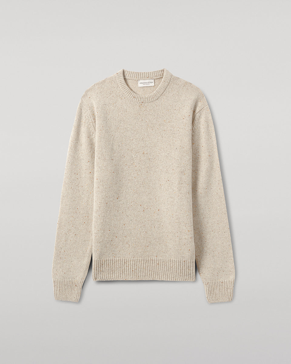 Johnstons of Elgin - Cream Donegal Cashmere Marl Jumper